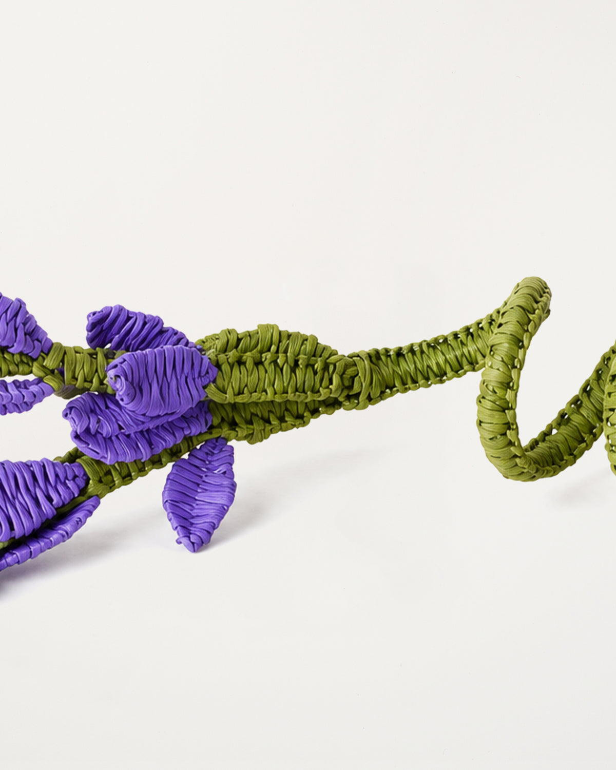 Iraca Palm Lavender Napkin Ring Olive Green and Lavender
