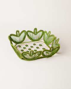 Iraca Palm Mara Tray Square Green