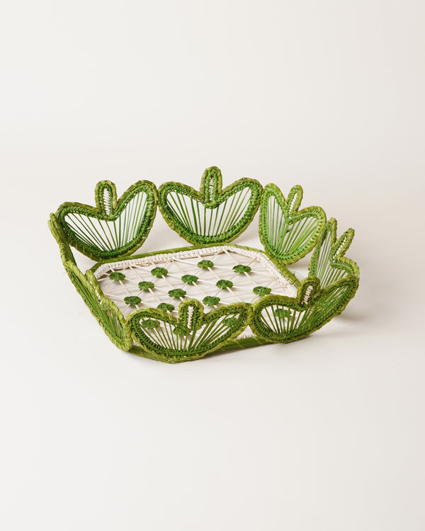 Iraca Palm Mara Tray Square Green
