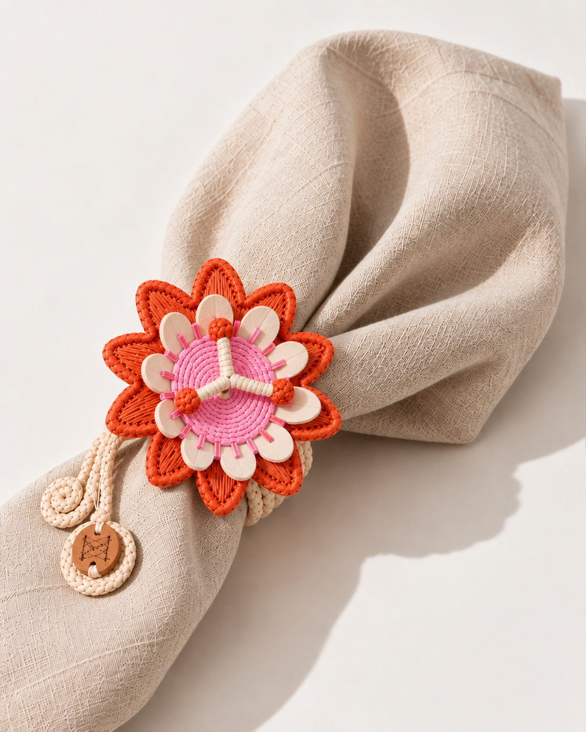 Iraca Palm Maracuya Napkin Ring Pink