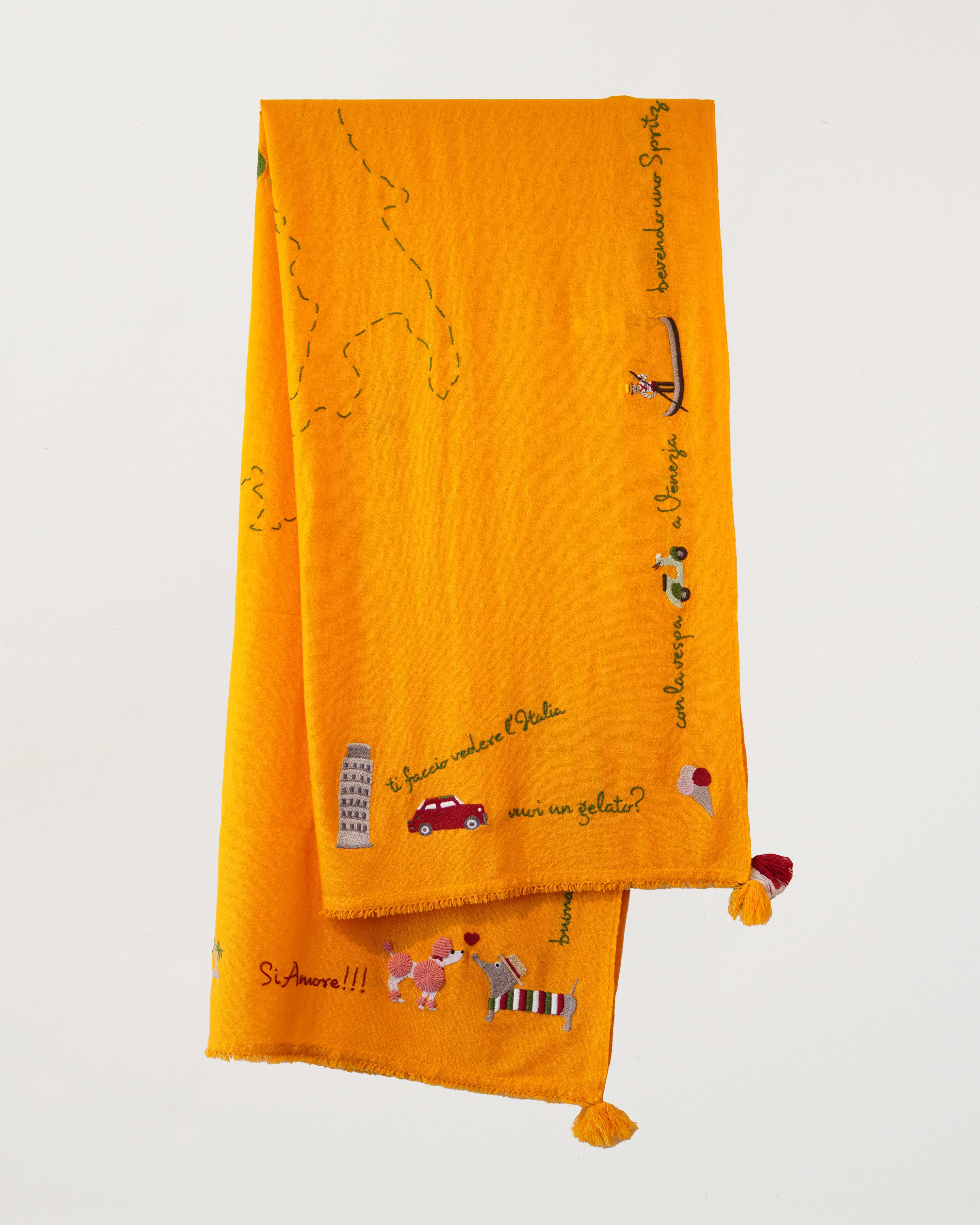 Italy Holiday Shawl Citrus