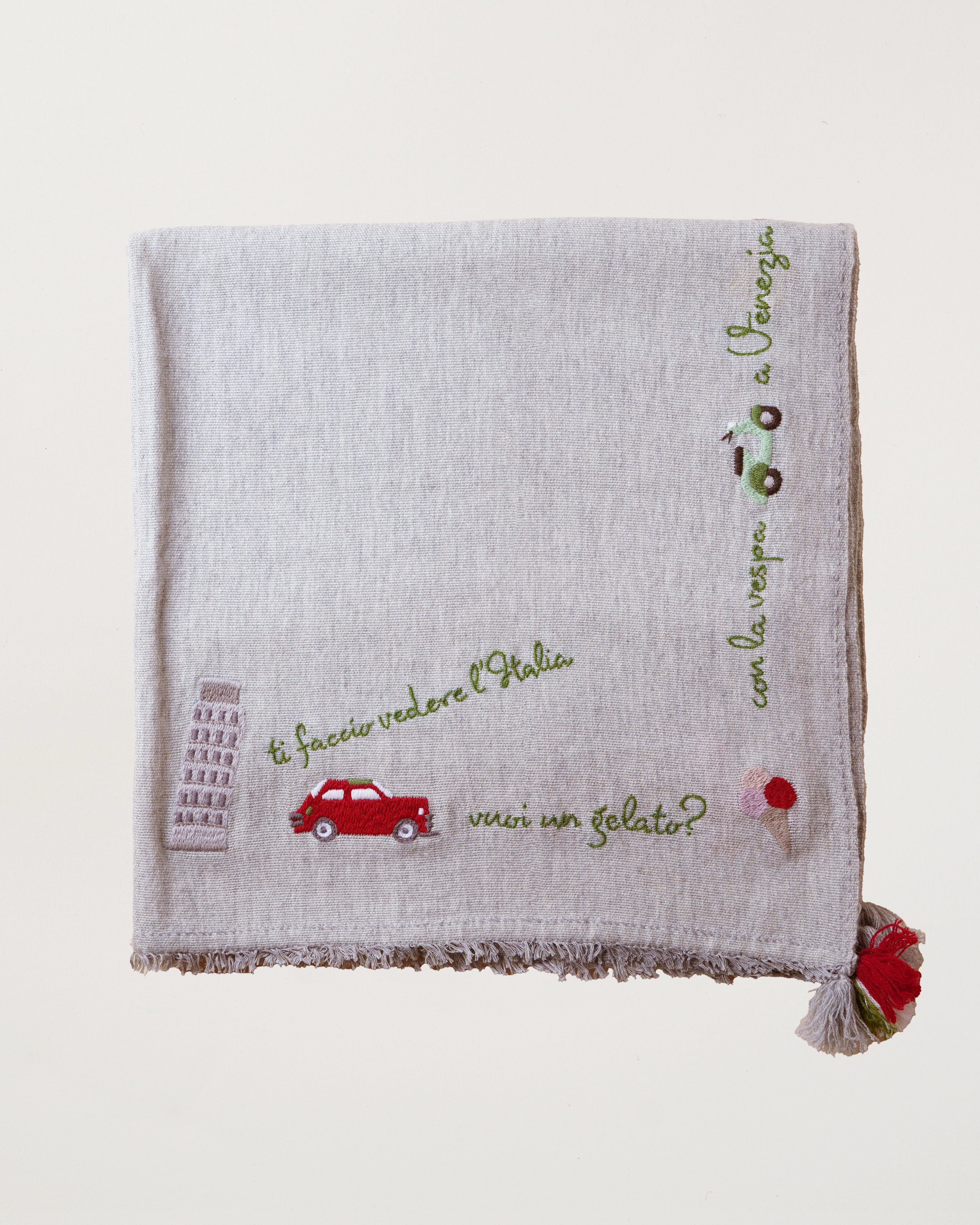 Italy Holiday Shawl Light Grey Marl