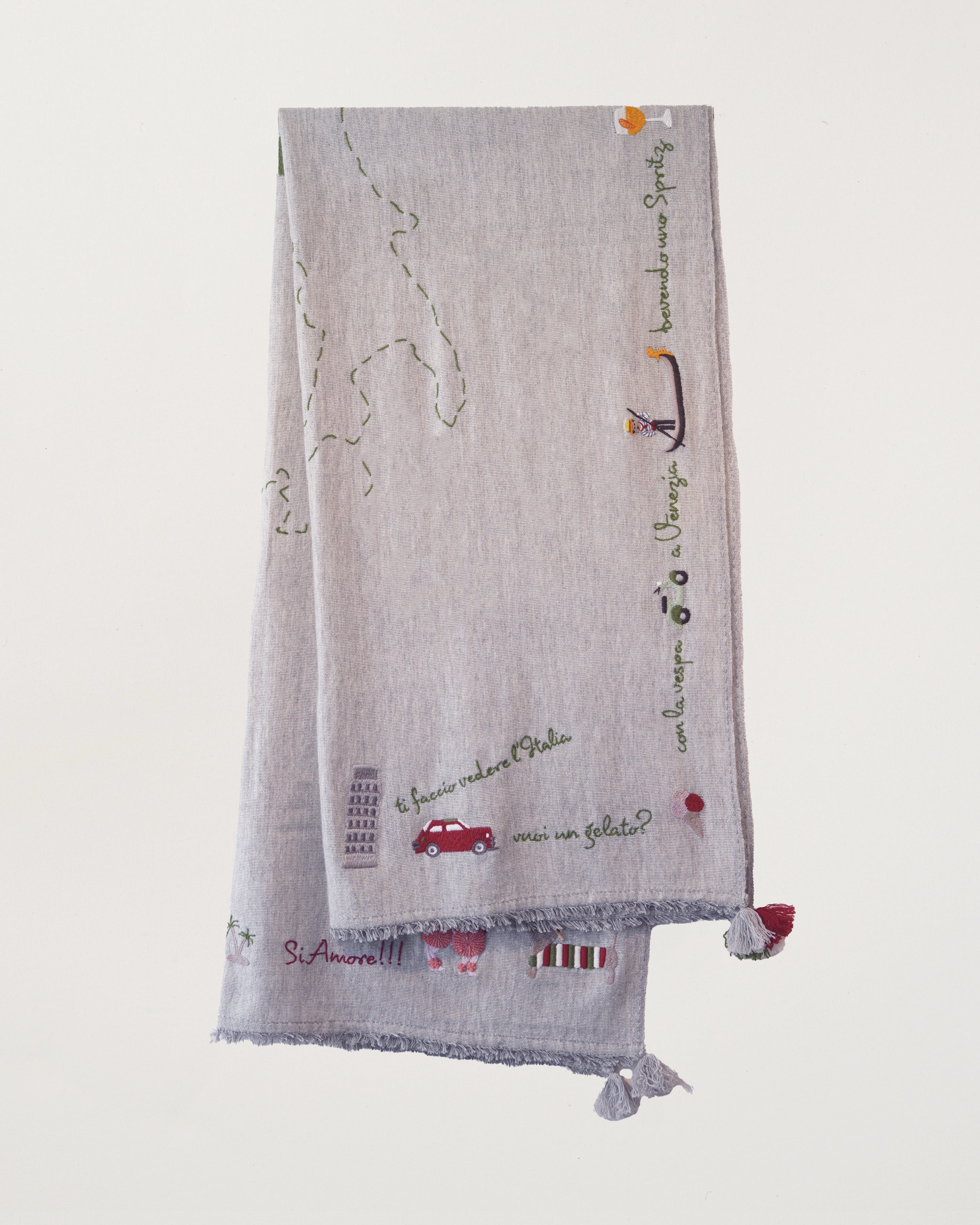 Italy Holiday Shawl Light Grey Marl