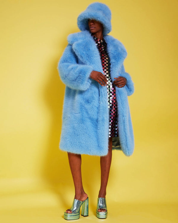 Bamboo Faux Fur Baby Blue Coat
