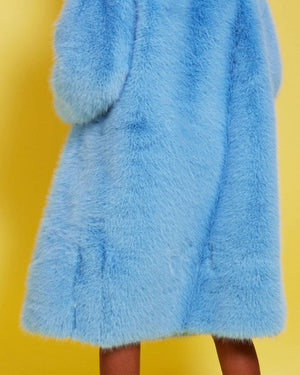 Bamboo Faux Fur Baby Blue Coat