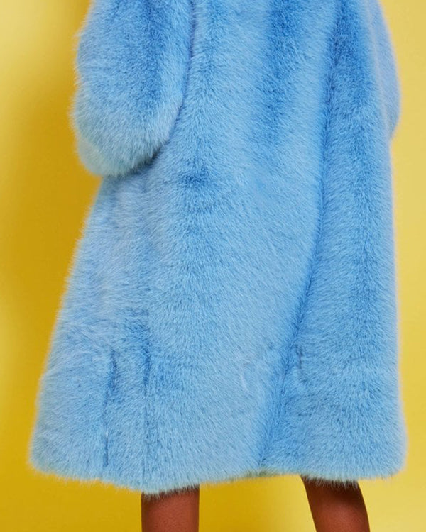Bamboo Faux Fur Baby Blue Coat