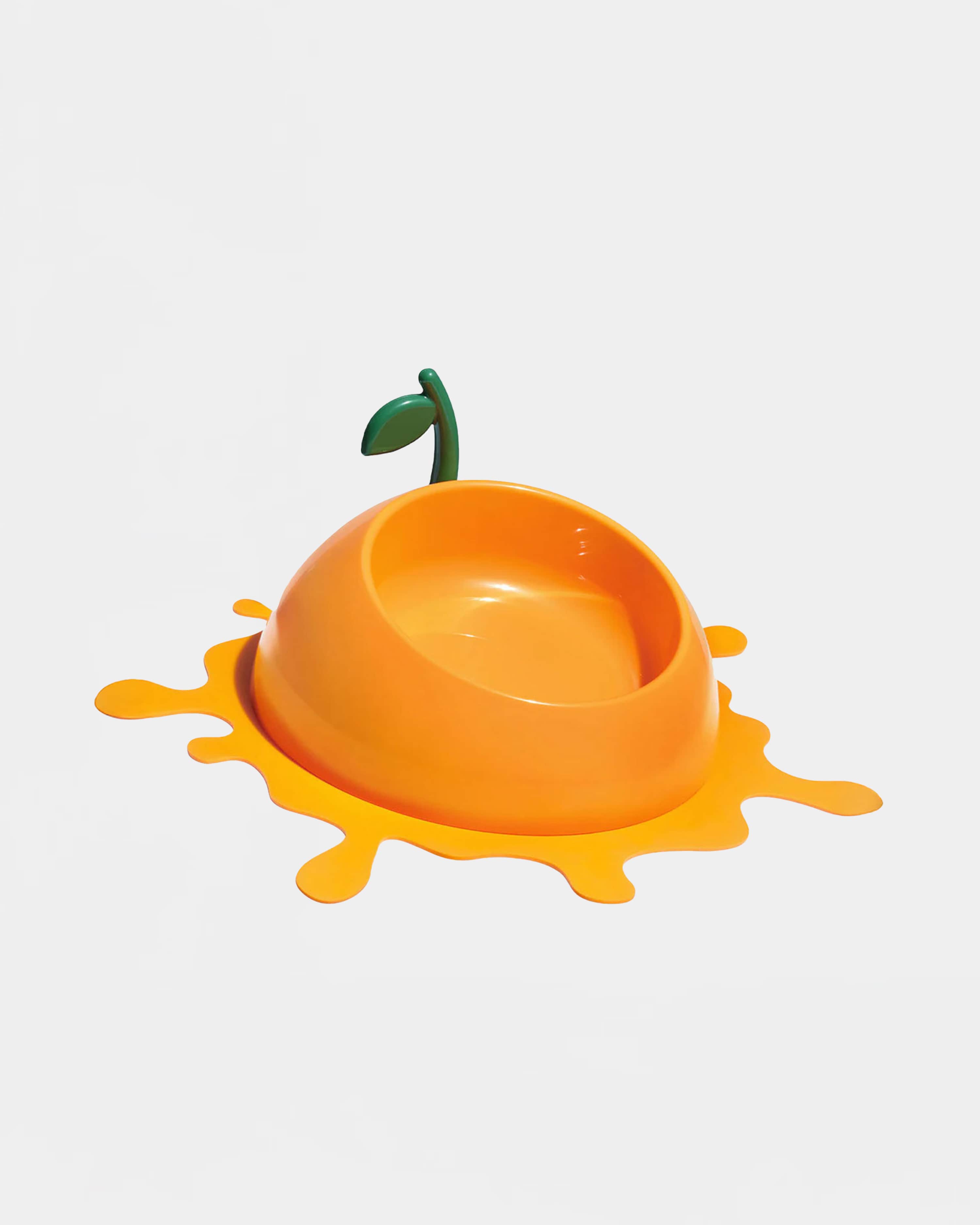 Juicy Tangerine Pet Bowl, Spoon & Mat Set