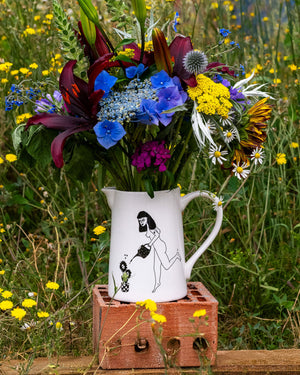 Large Jug Happy Flowers