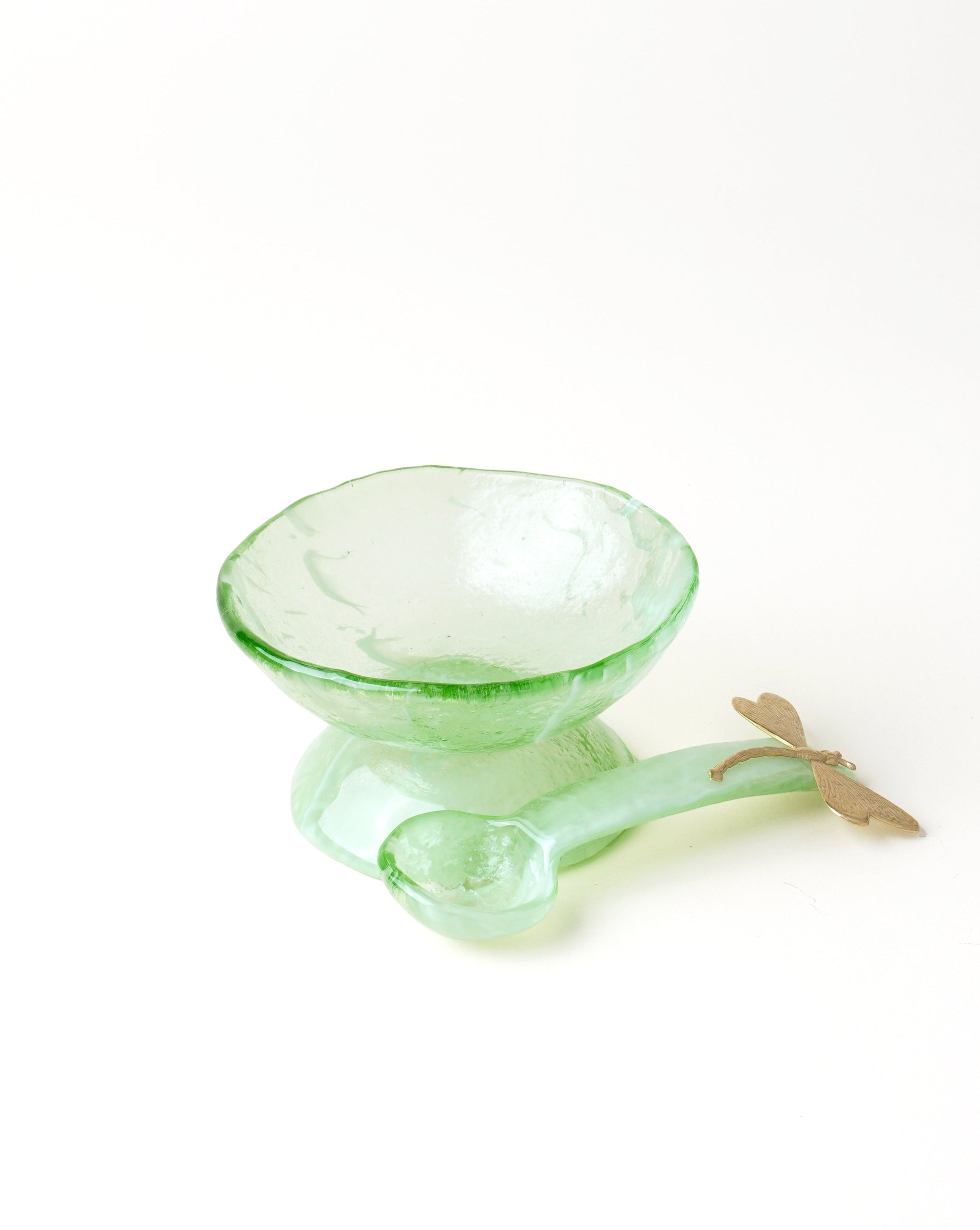 Large Marble Mint Salt Cellar/Spoon