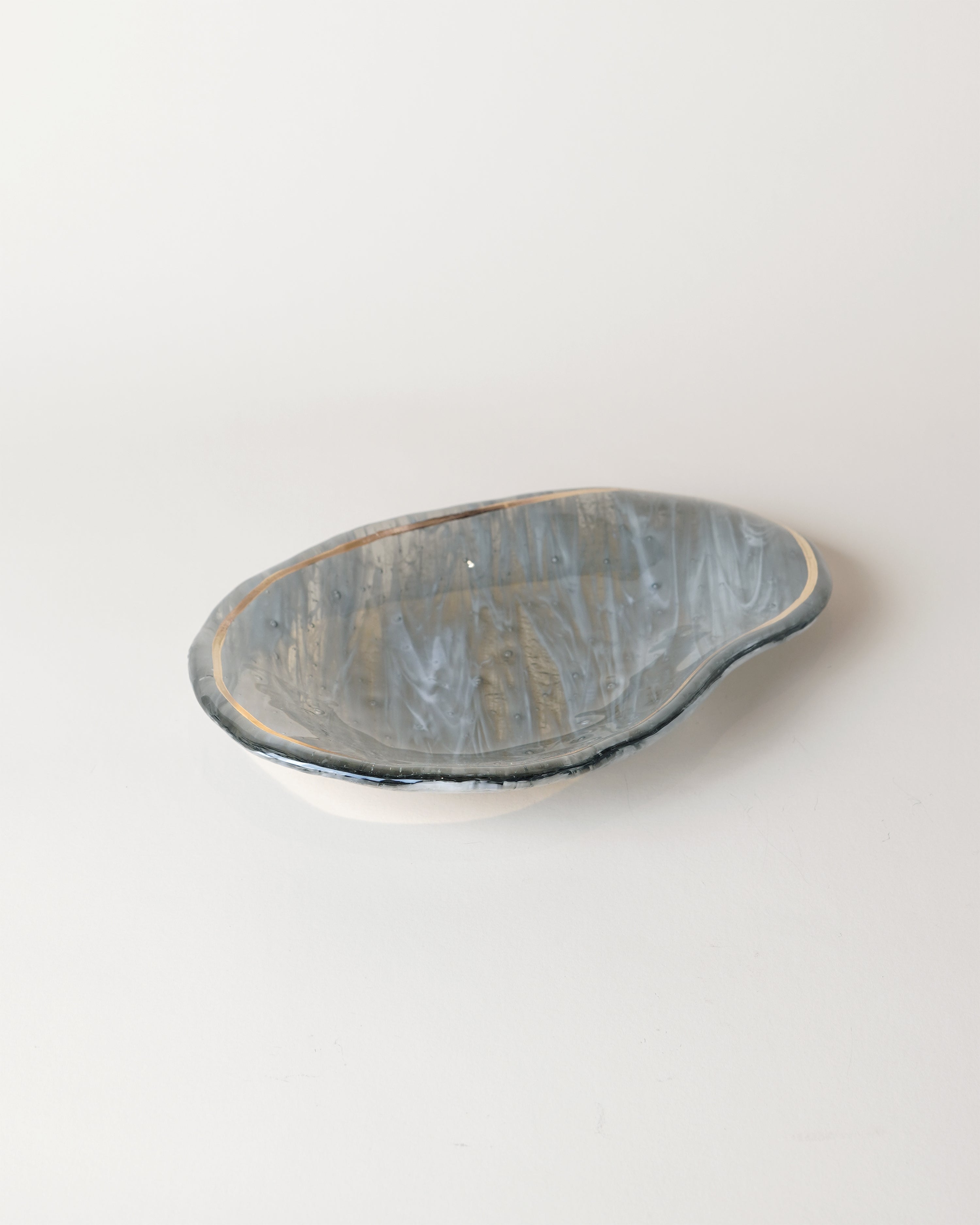 Large Oyster Dish Marble Grey