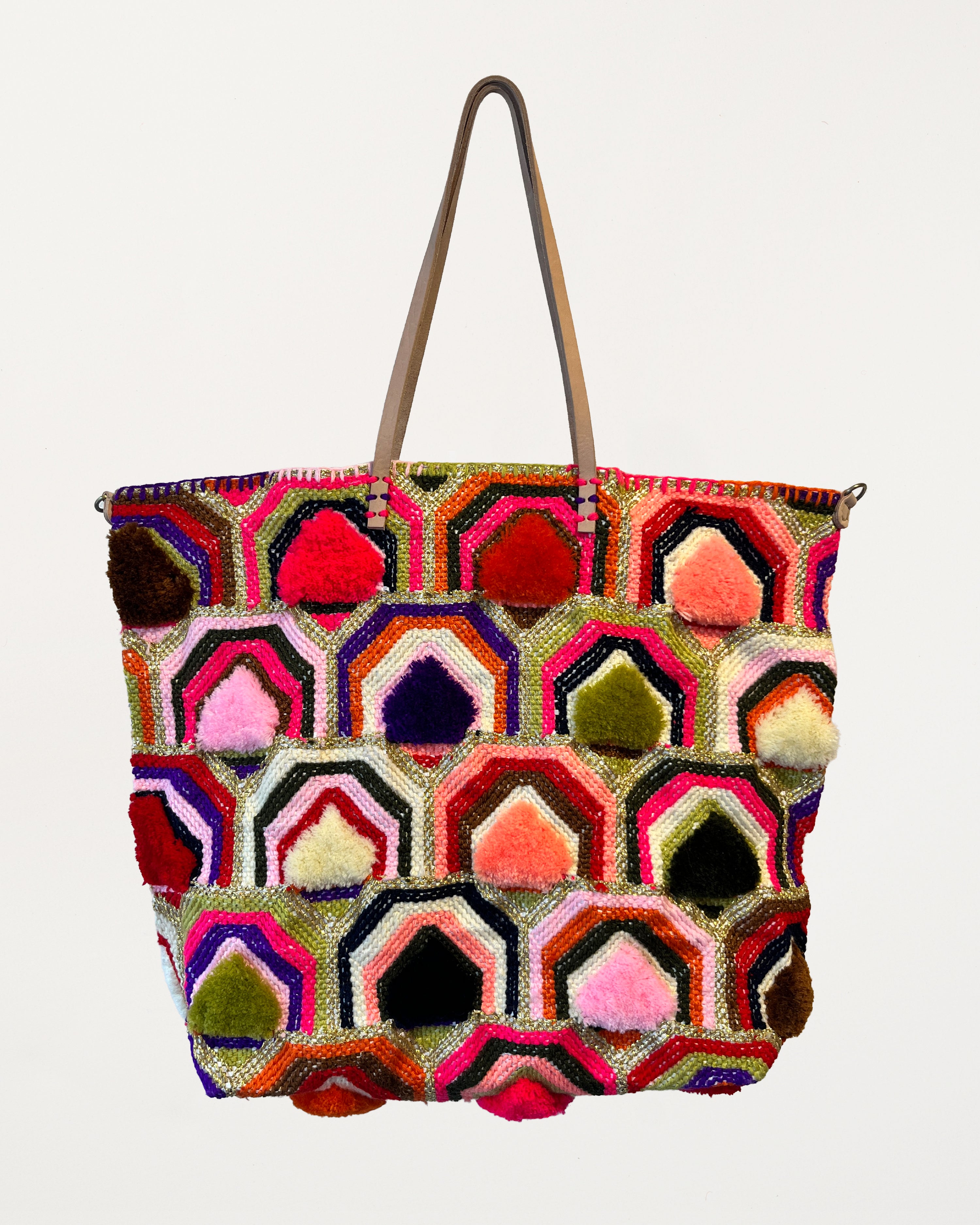 Large Recycled Food Bag Multicoloured Shapes