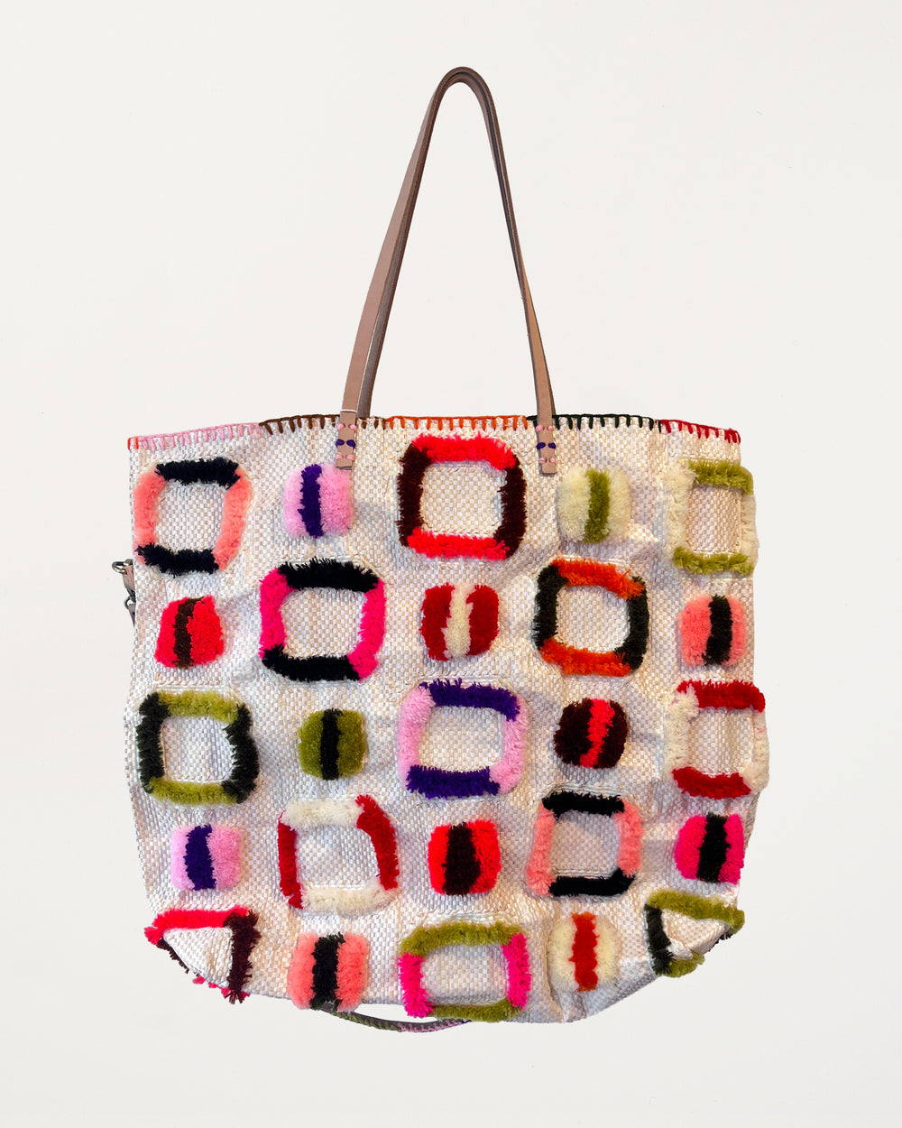 Large Recycled Food Bag Multicoloured Squares