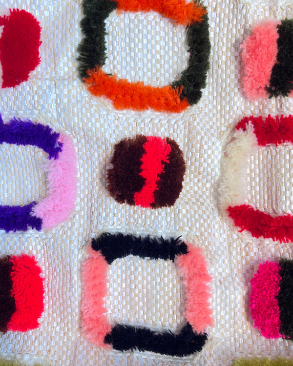Large Recycled Food Bag Multicoloured Squares