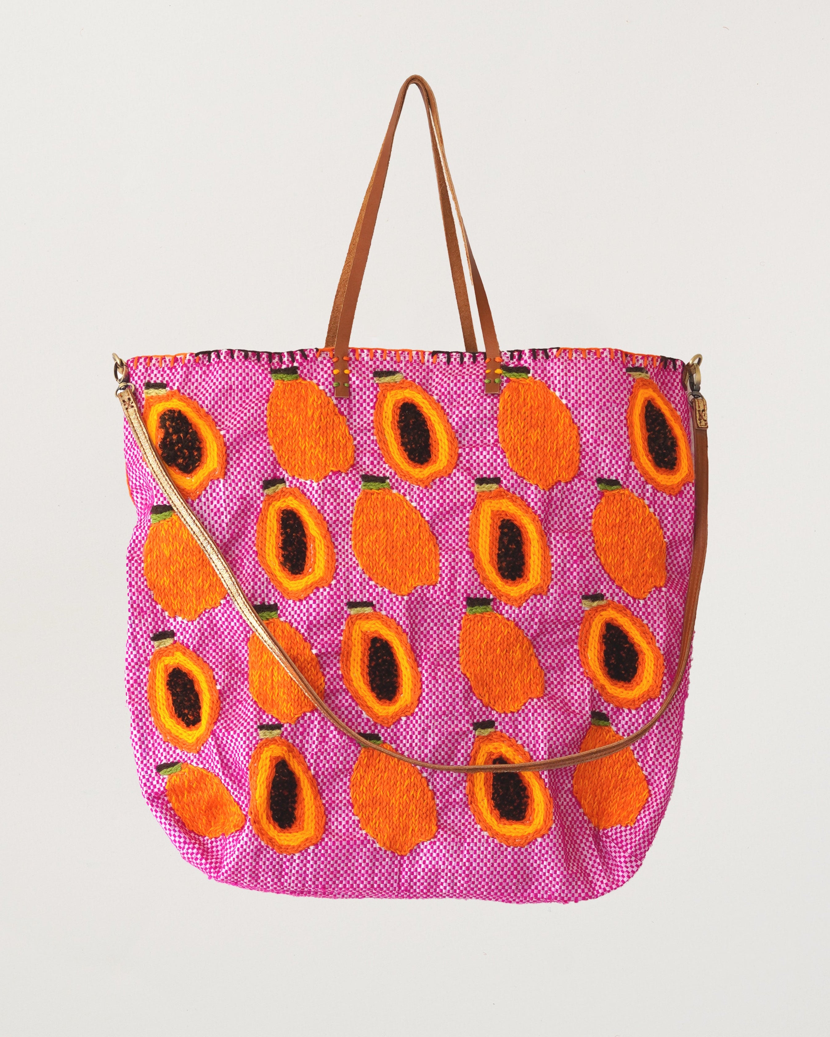 Large Recycled Food Bag Papaya