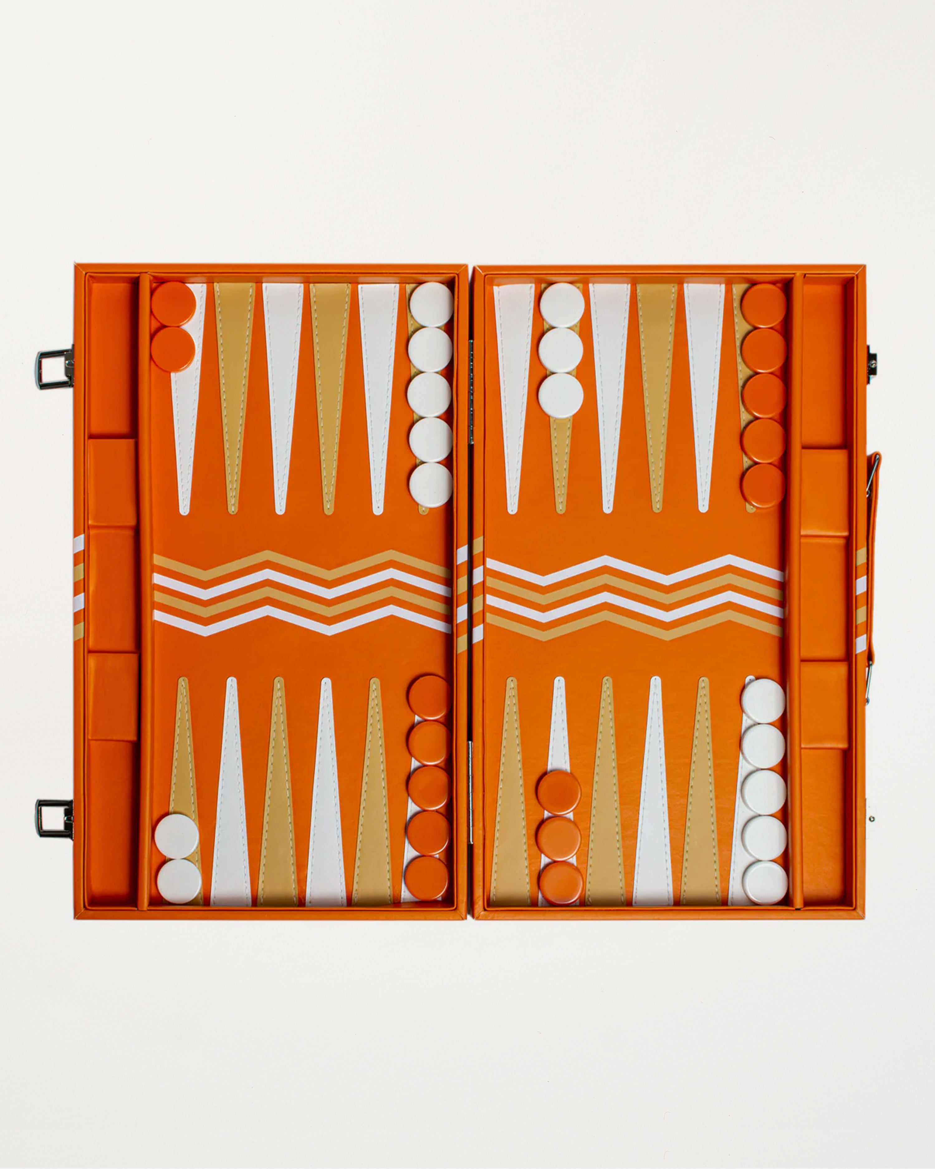 Leather Backgammon Orange