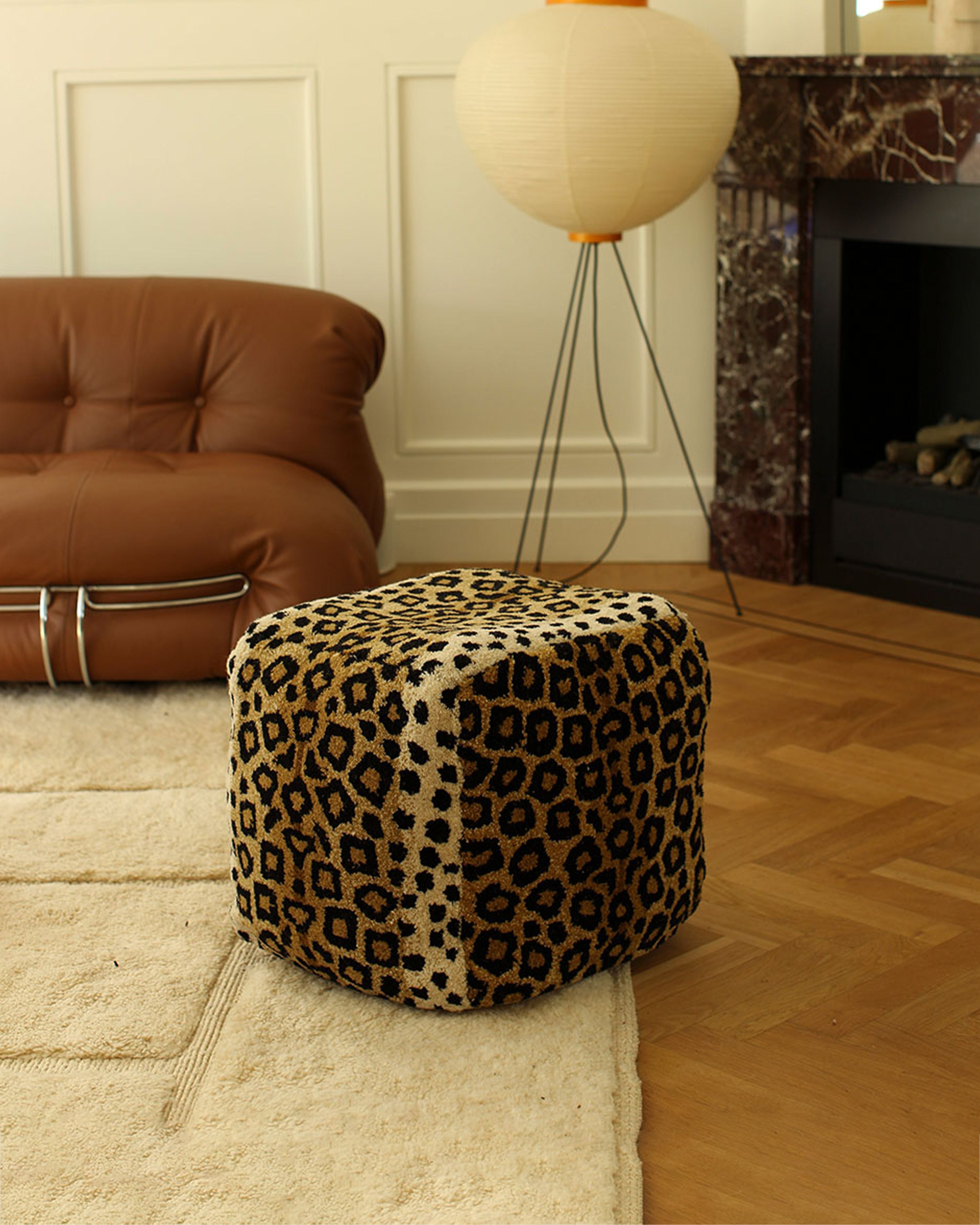 Leopard Pouf Small