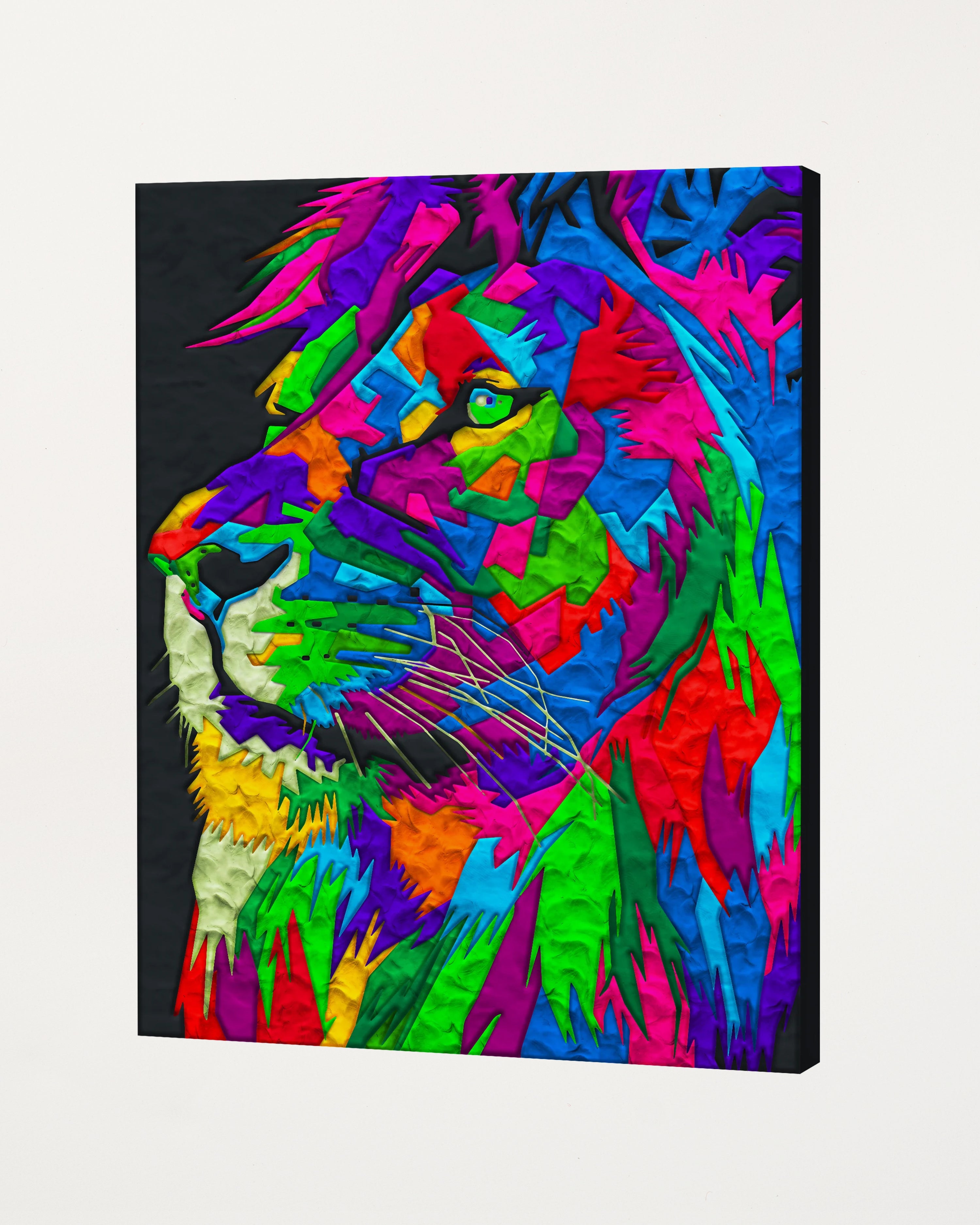 Lion Clay Painting