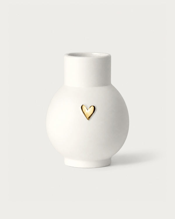 Lovely Ball Vase Heart Gold