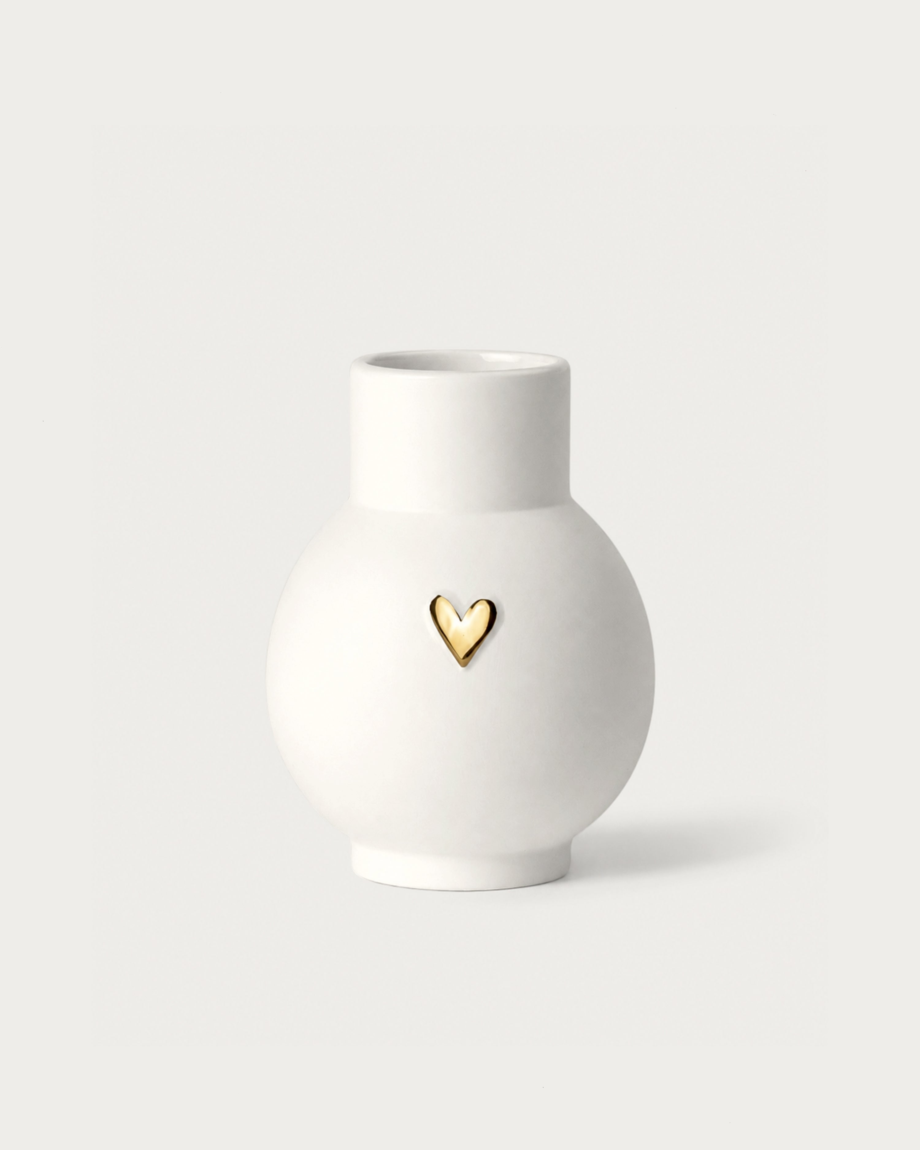 Lovely Mini Ball Vase Heart Gold