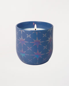 Lustre Ceramic Candle Matte Blue Stars