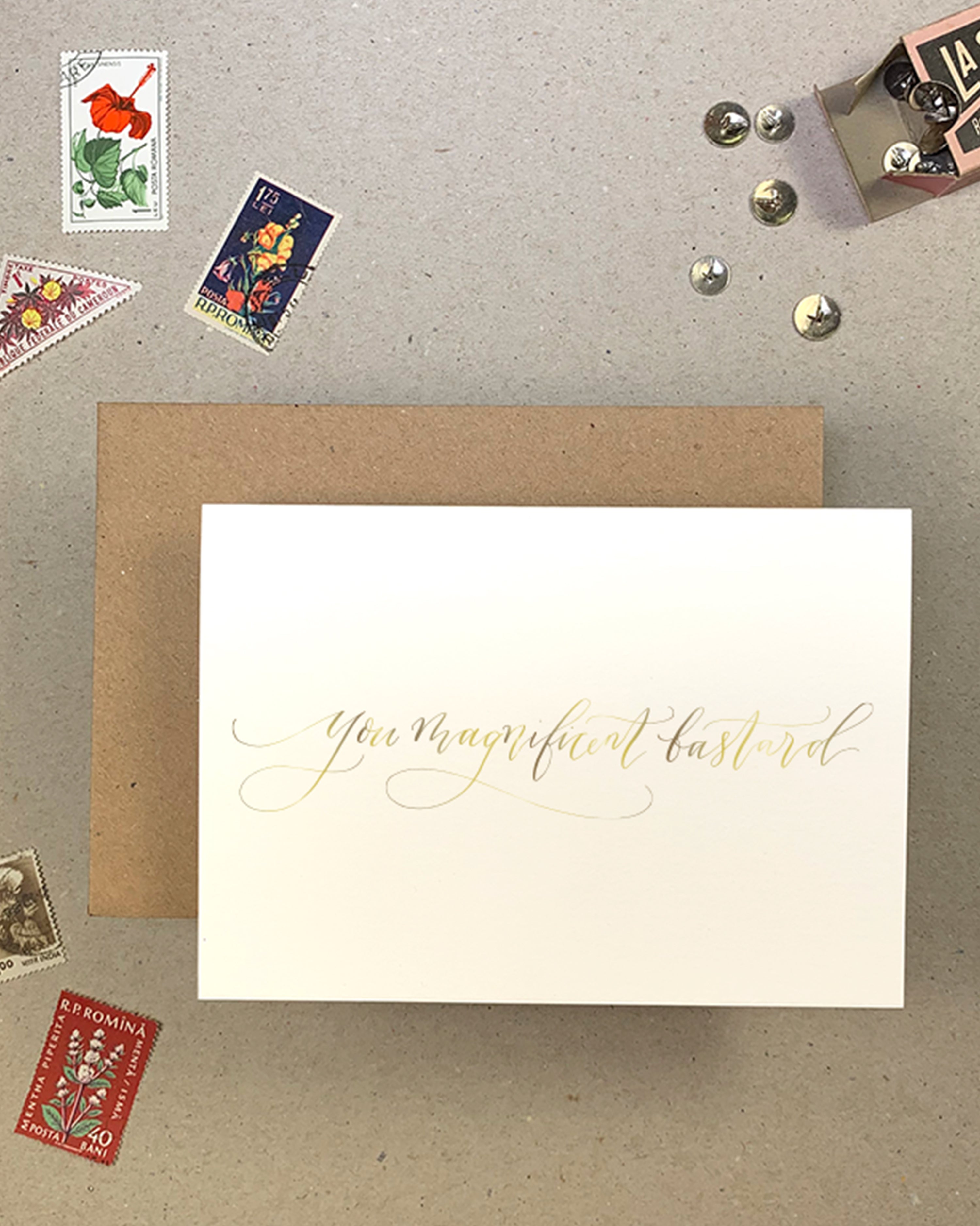 Magnificent Bastard Greetings Card