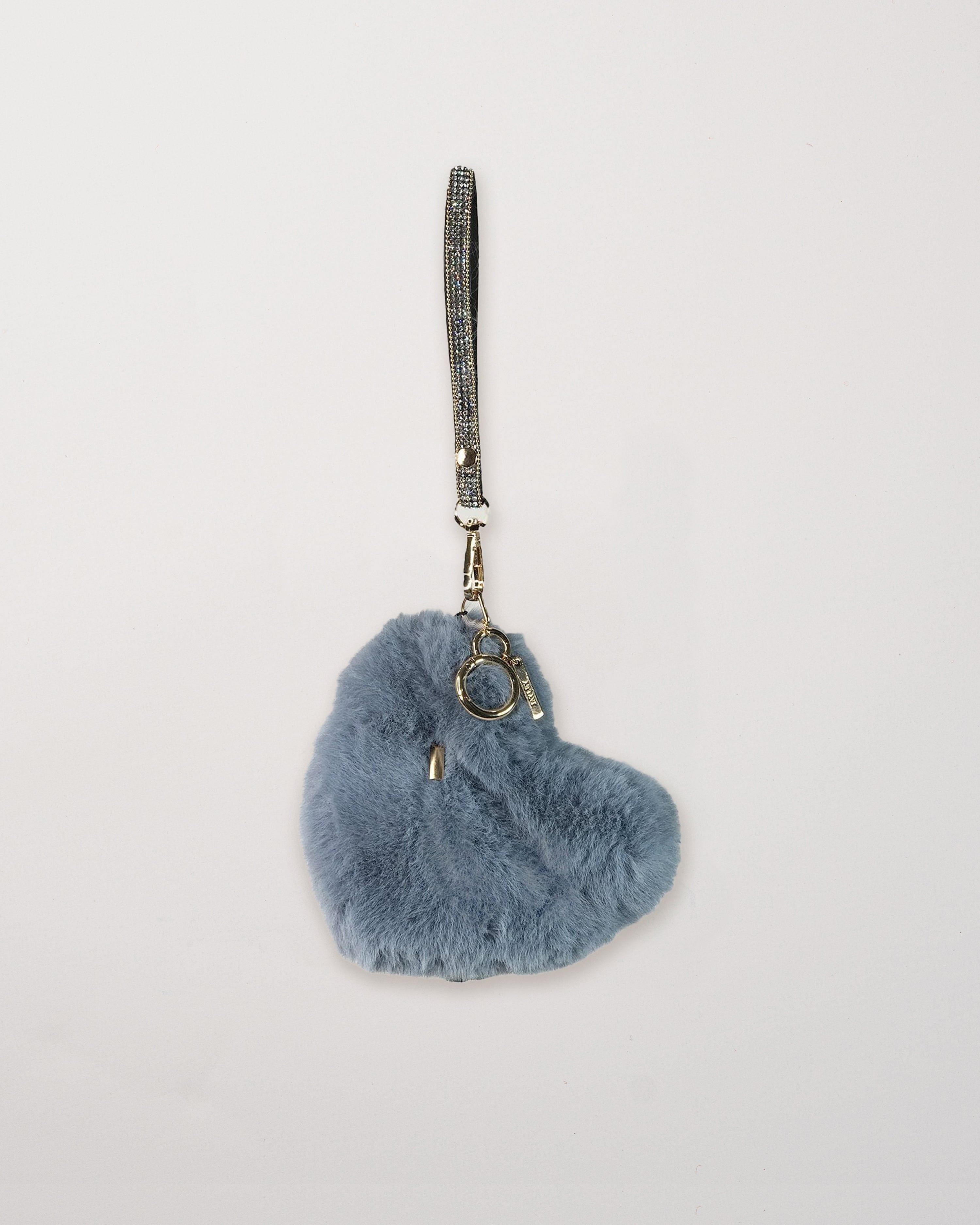 Medium Blue Heart Clutch Bag
