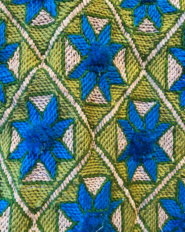 Medium Recycled Food Bag Green & Blue Stars