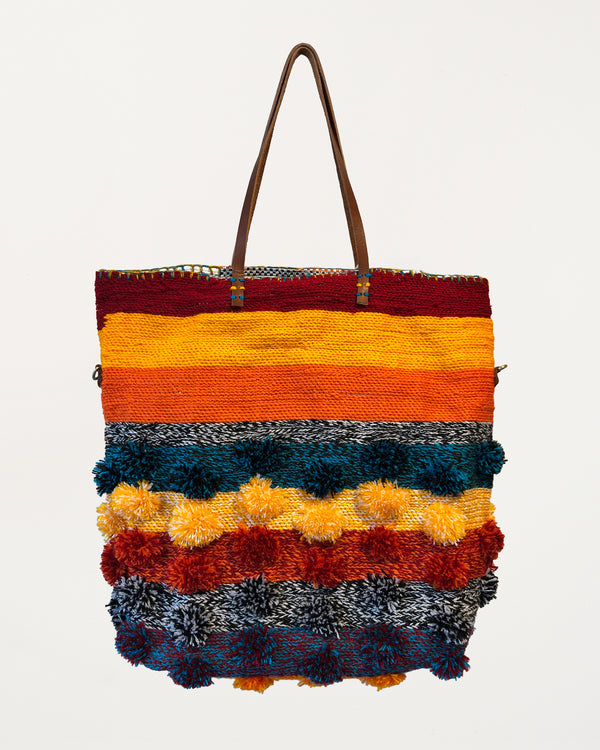 Medium Recycled Food Bag Orange Stripes