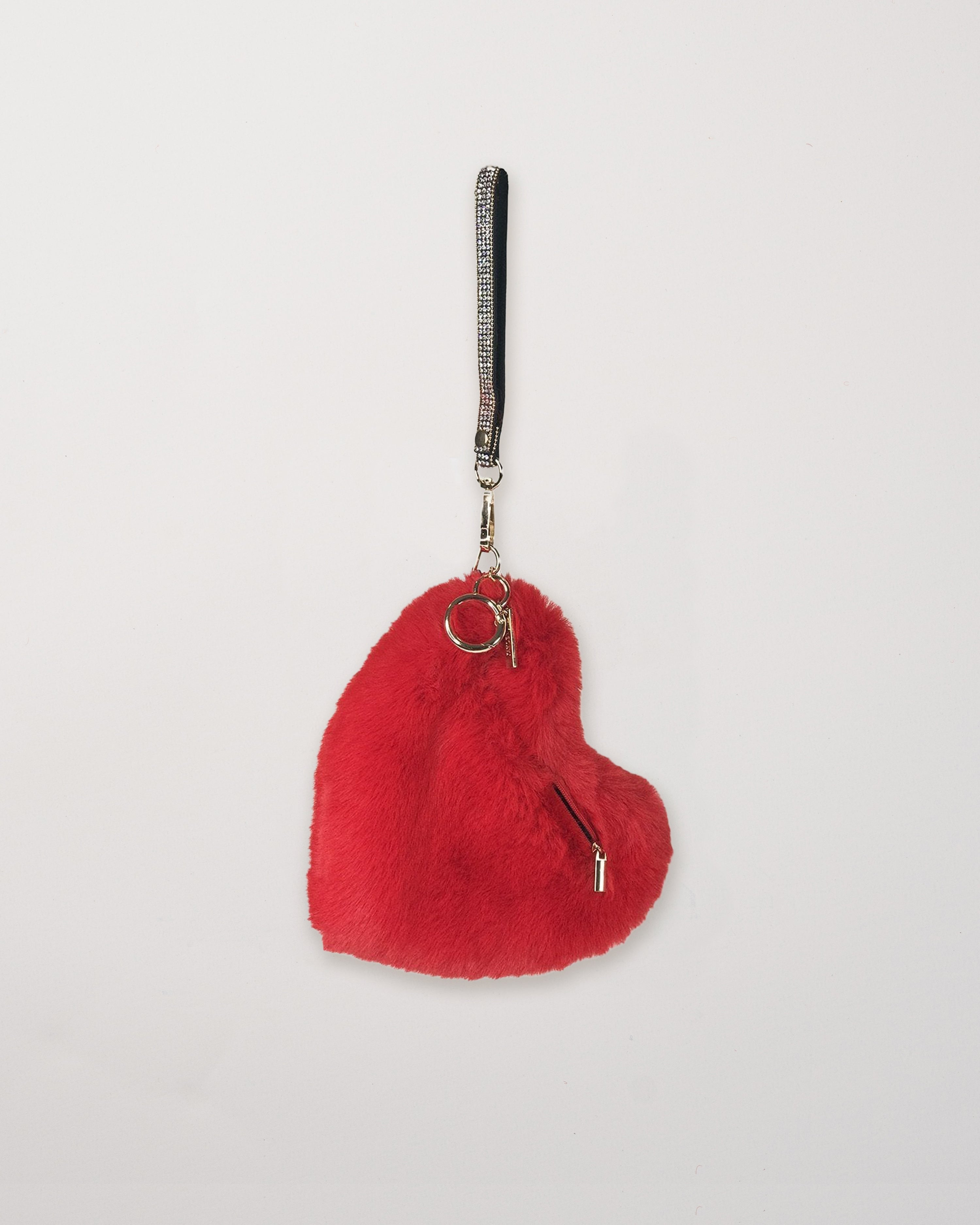 Medium Red Heart Clutch Bag