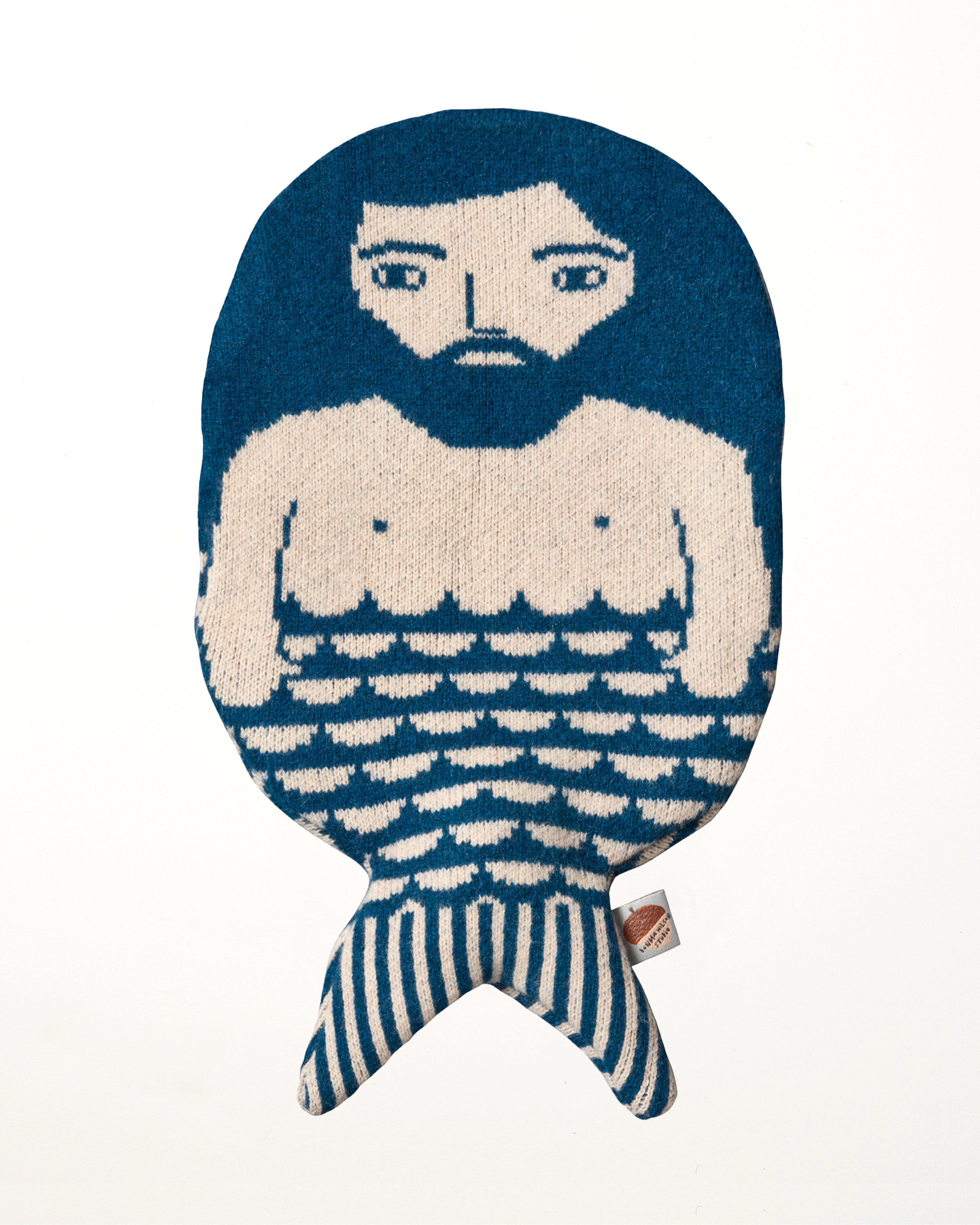 Merman Hot Water Bottle Blue