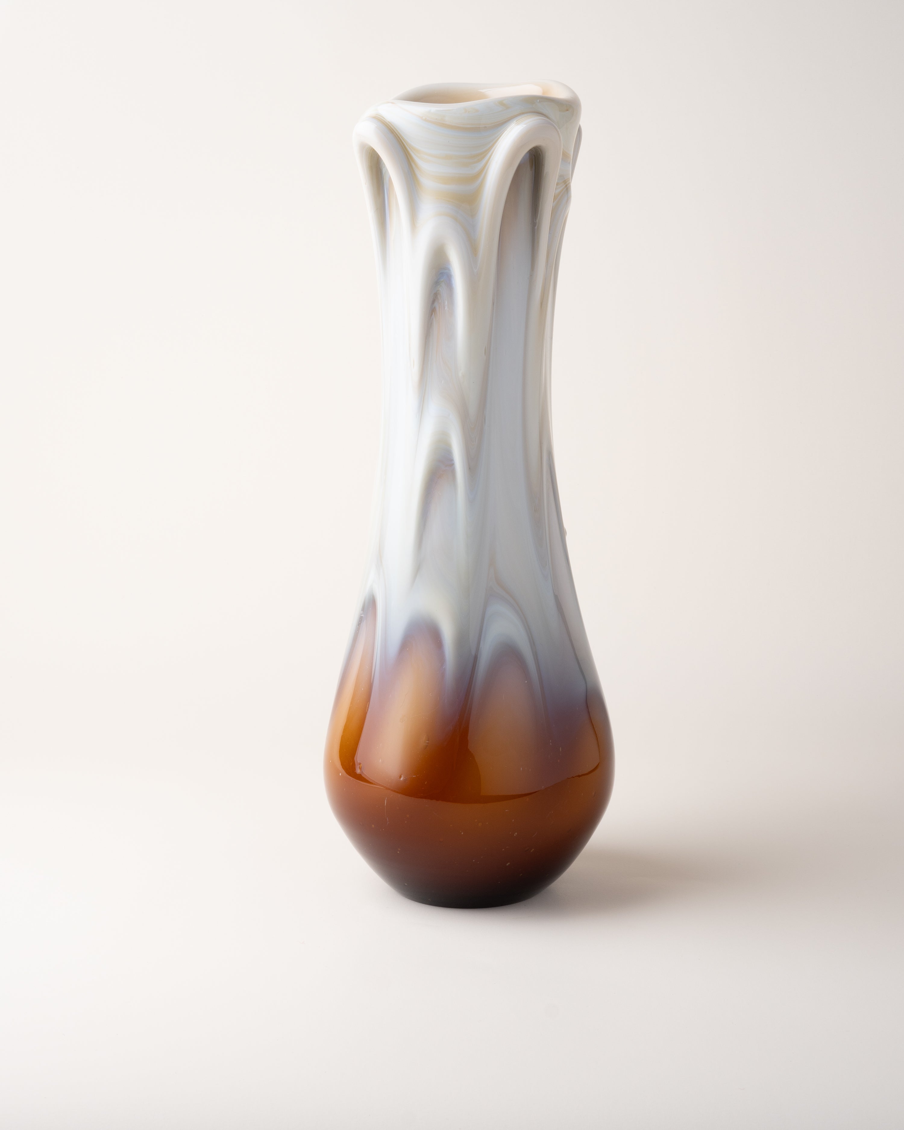 Mid-Century Ceramic Vase Large Taupe/Amber
