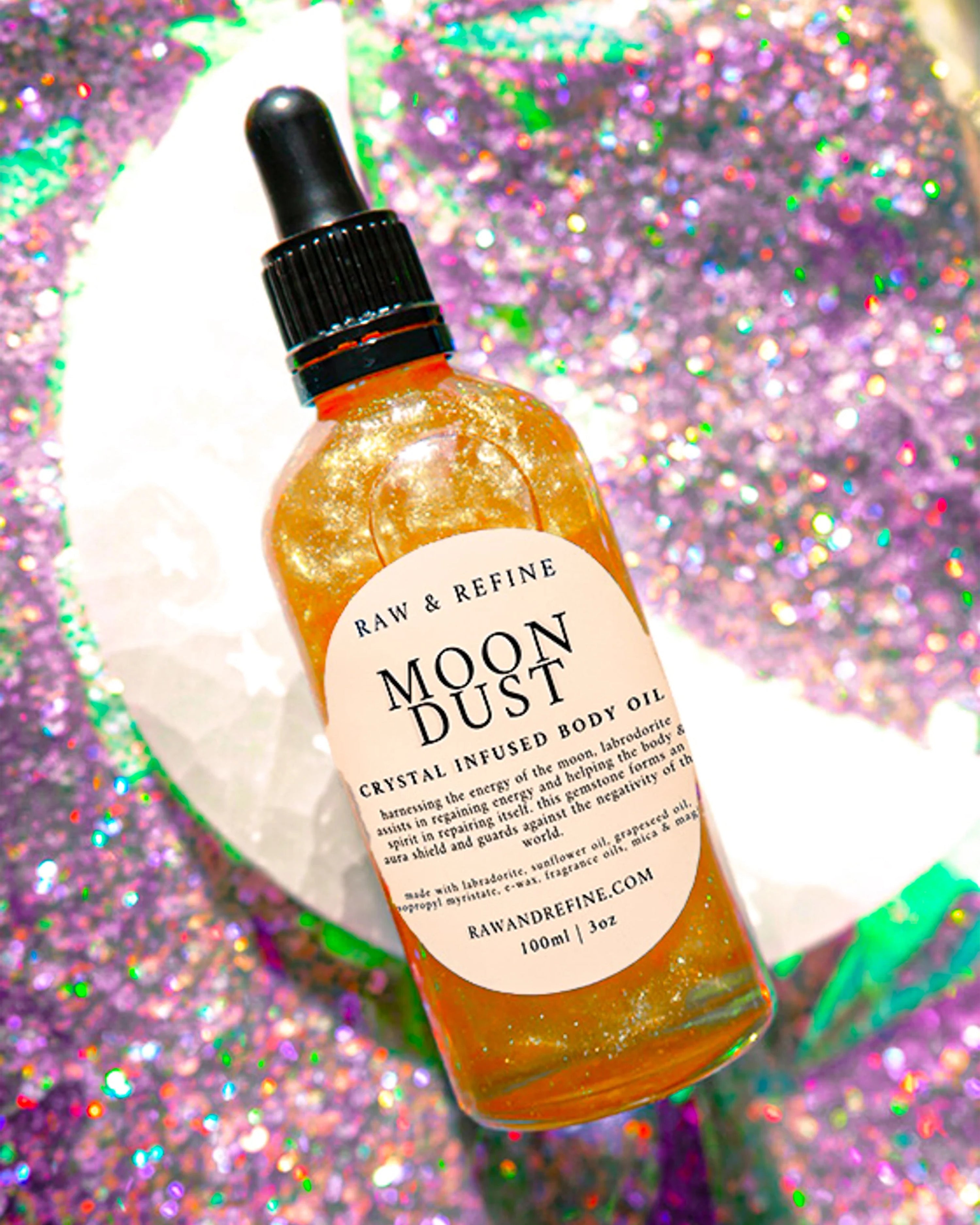 Moon Dust 3oz Crystal Infused Body Oil