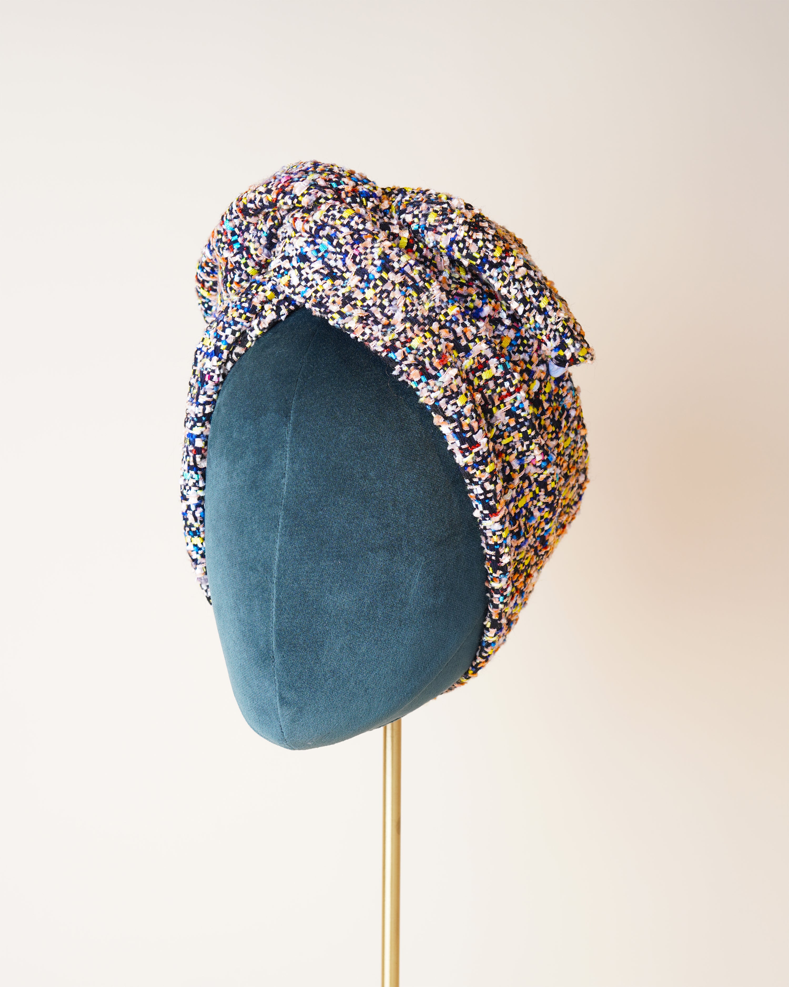 Multicolour Tweed Turban/M