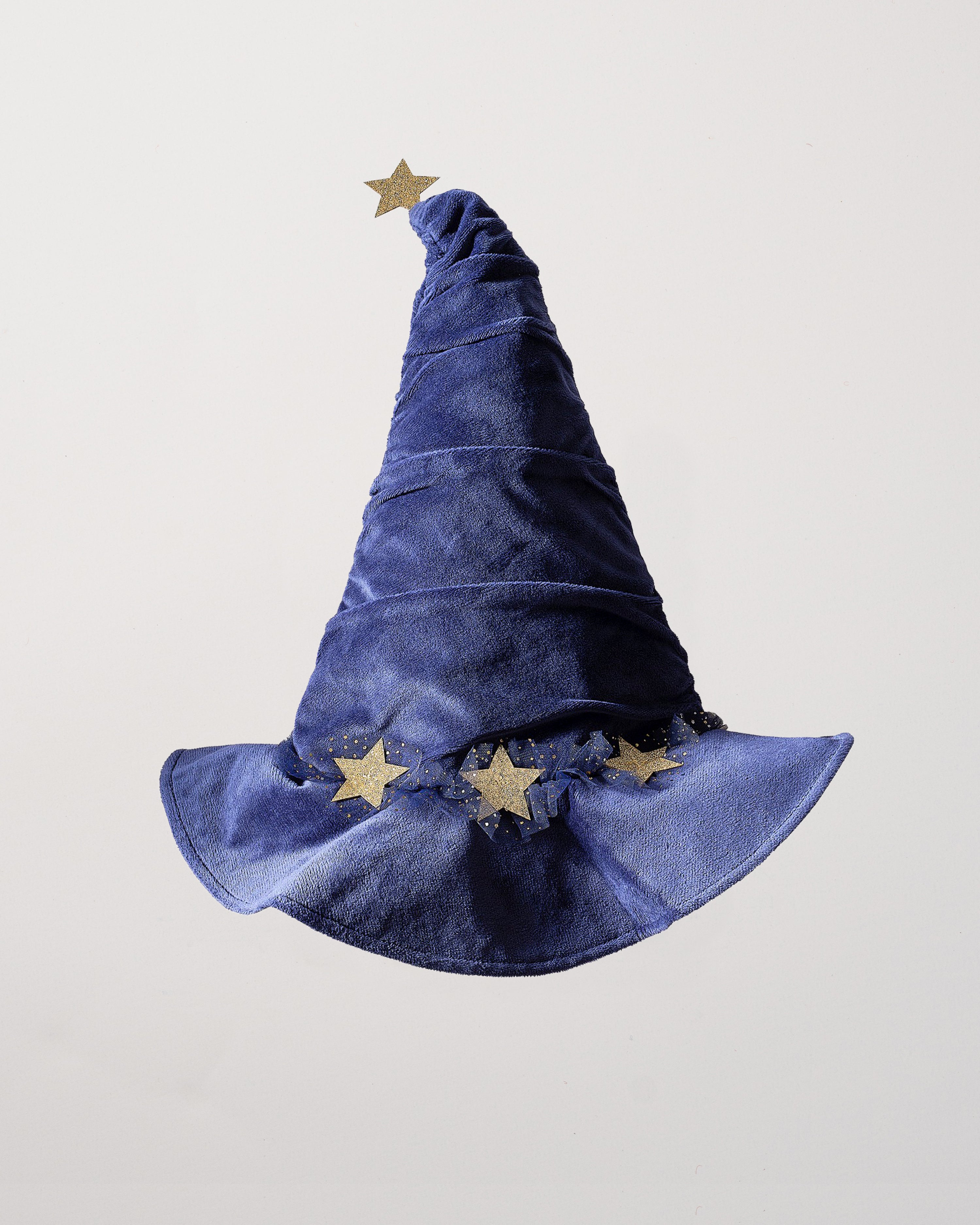Navy Velvet Wizard Hat