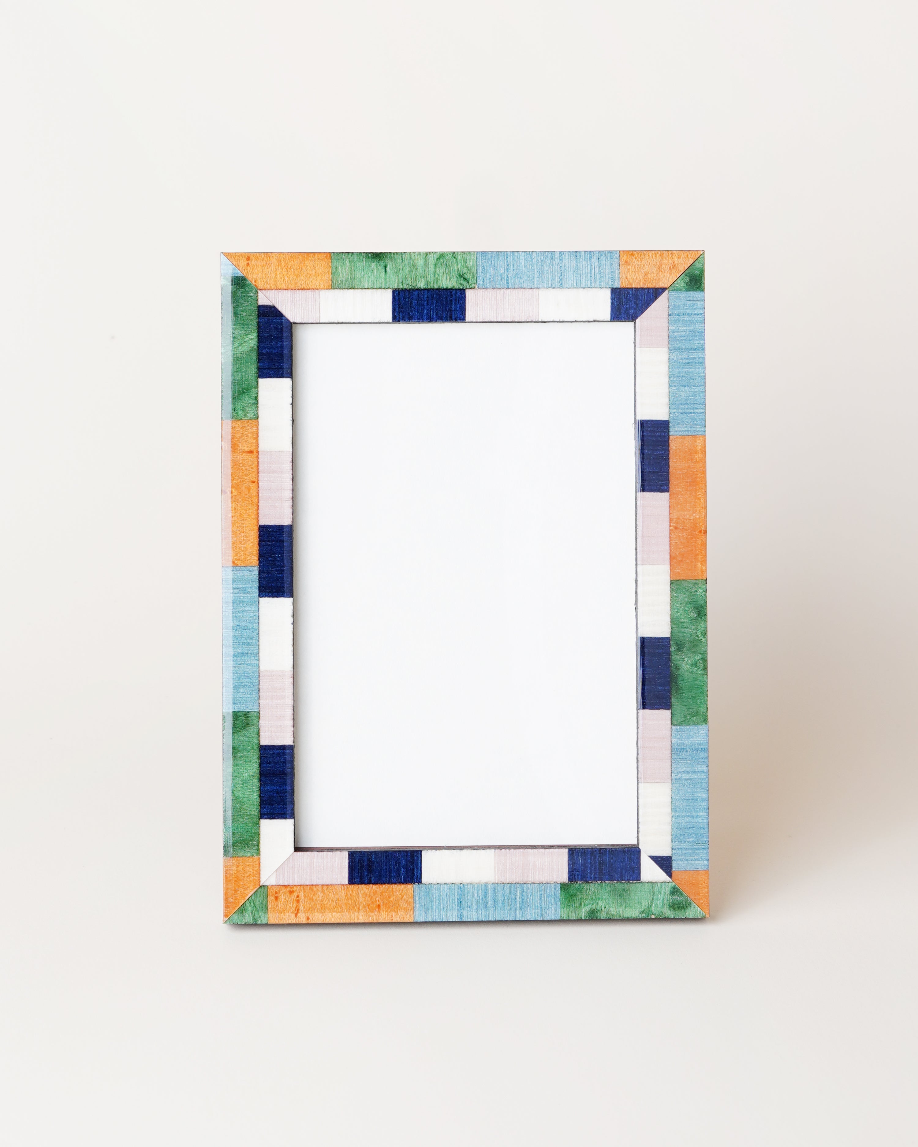 Nice Green/Blue/Ochre Frame 10x15cm