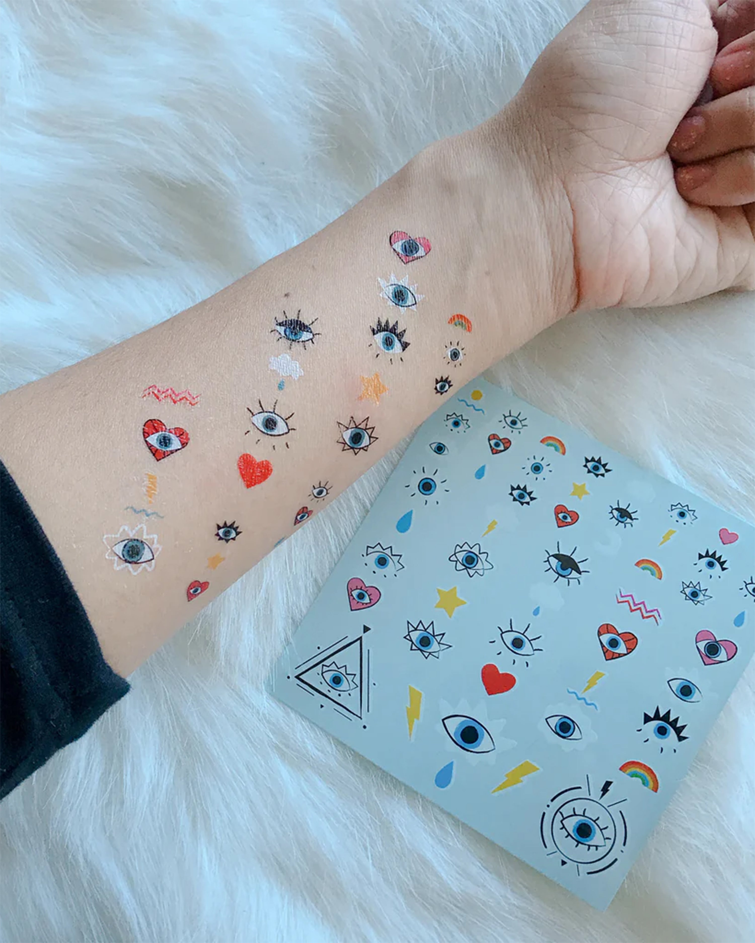 Not So Evil Eyes White Temporary Tattoos