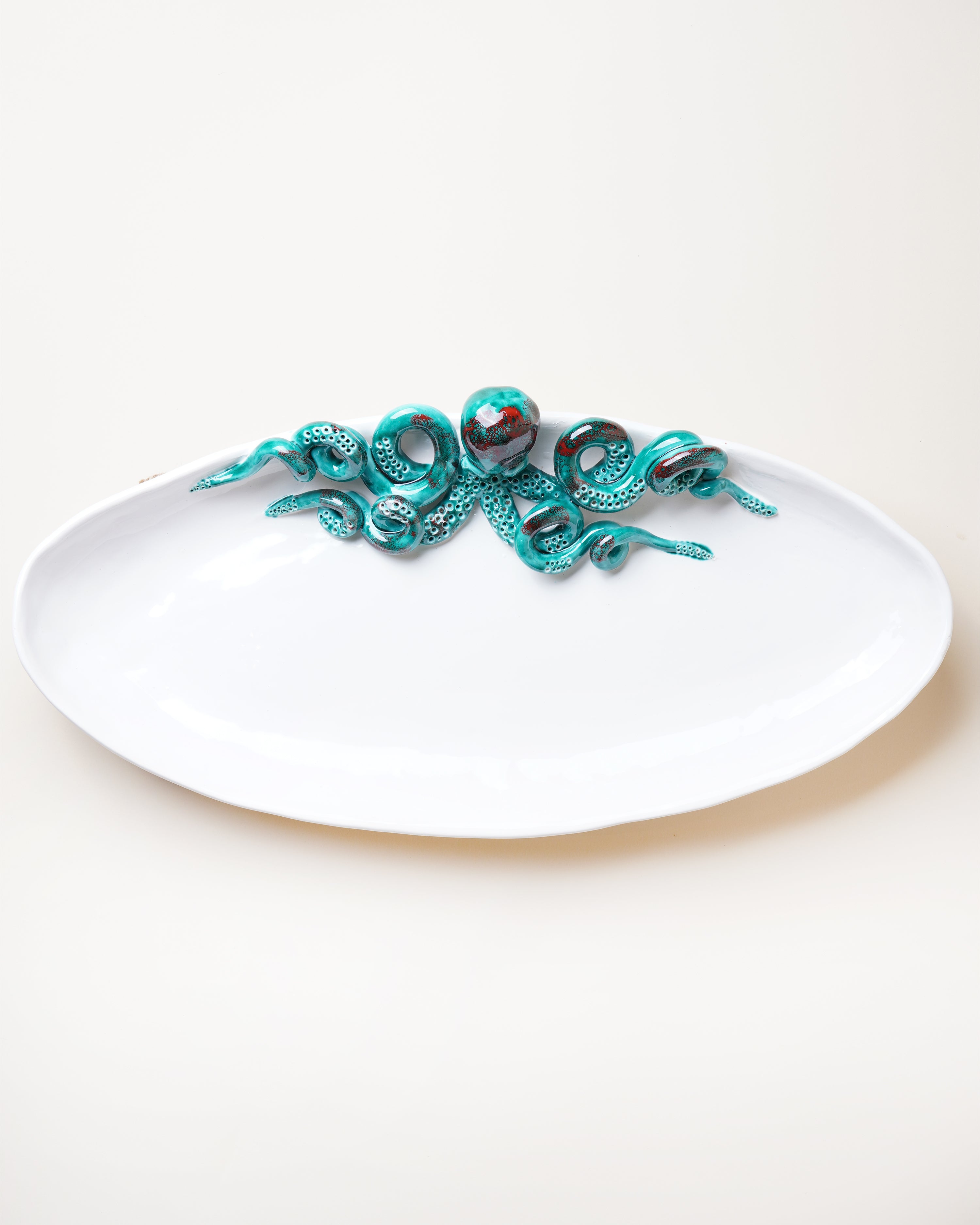 Octopus Oval Platter Glossy