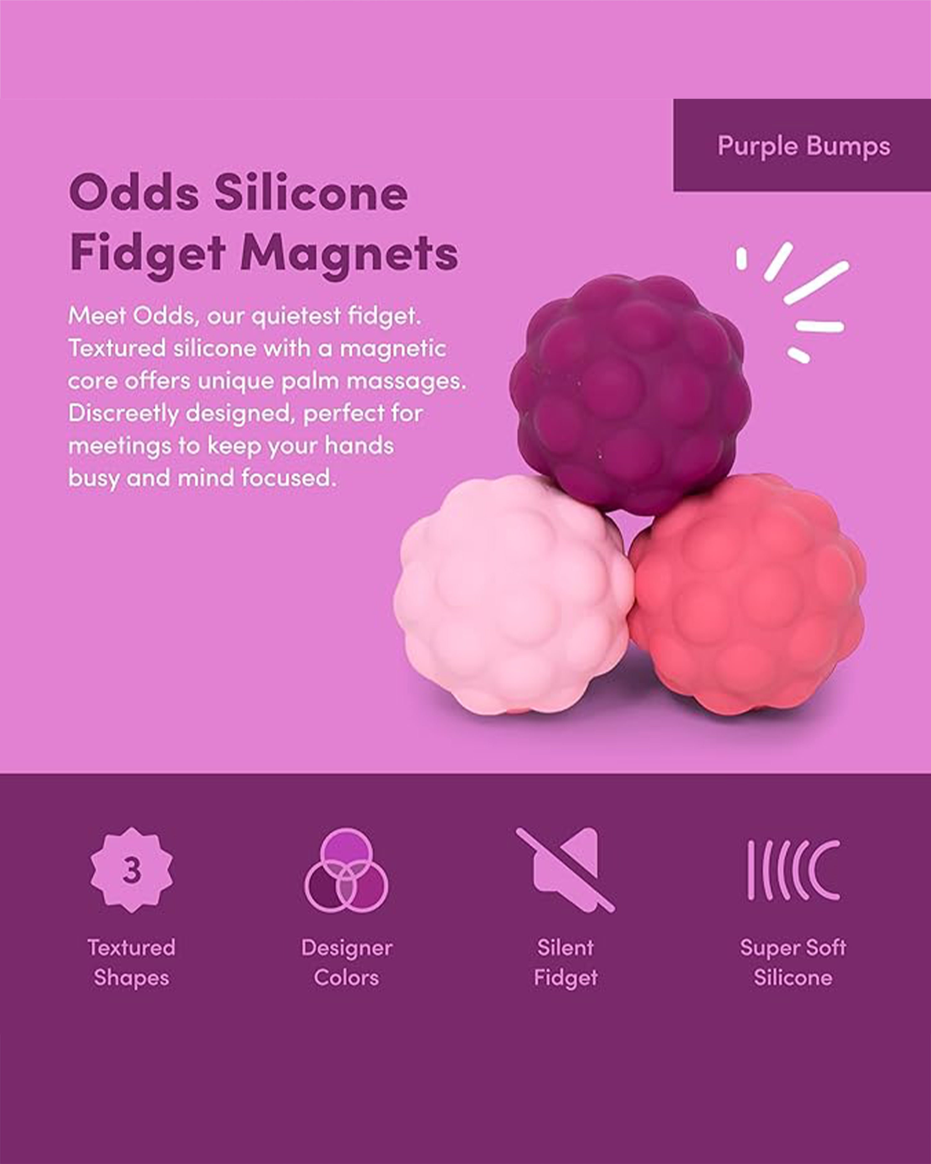 Odds Silicone Magnets Purple Bumps