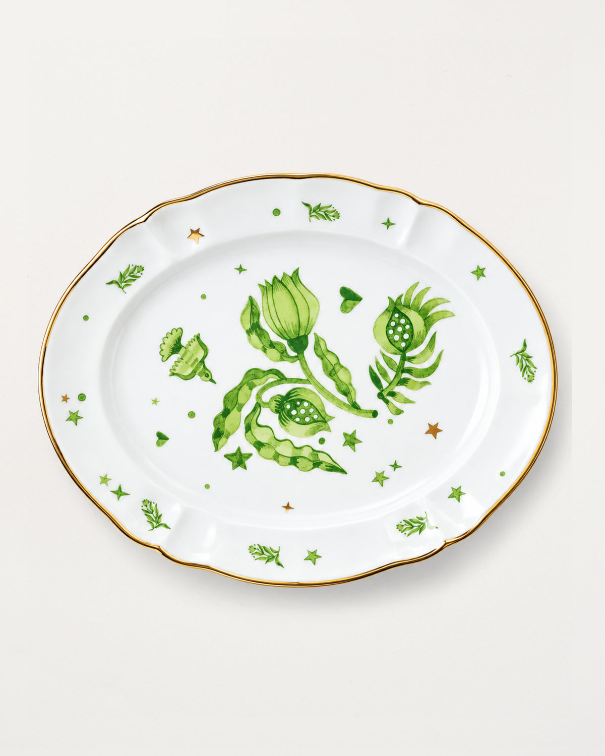 Oval Platter/Green Floral