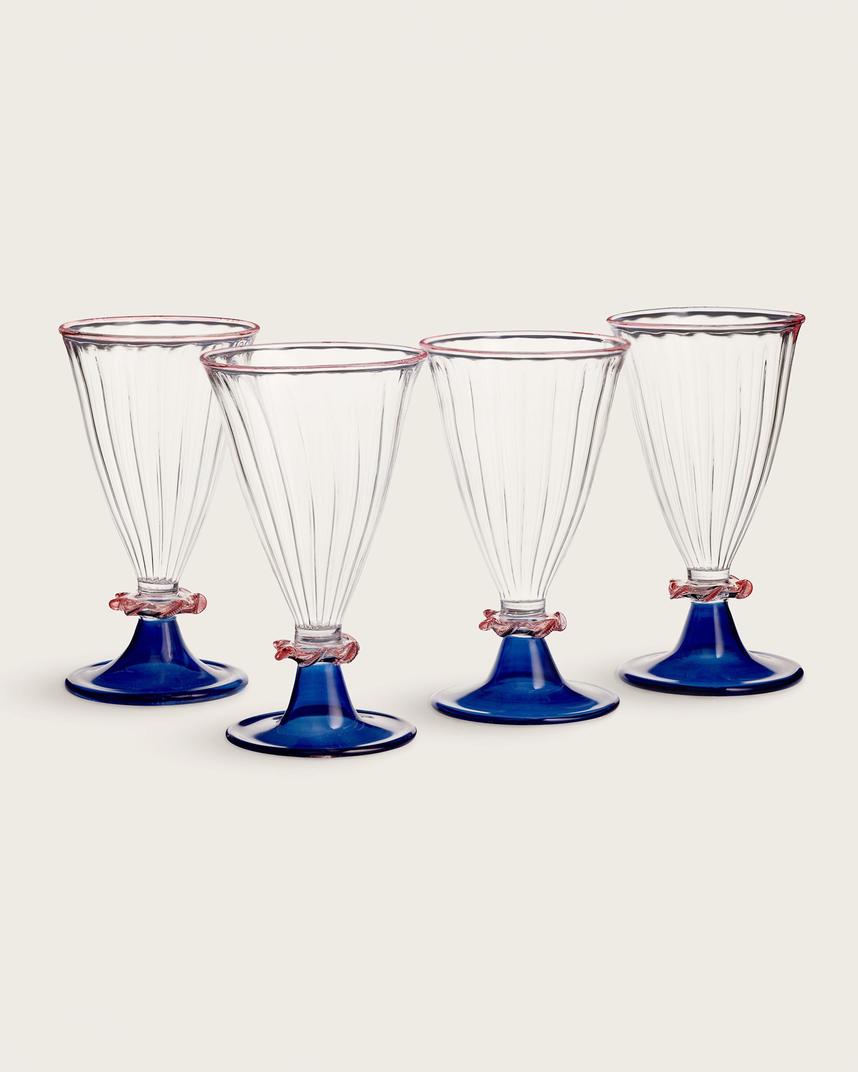 Palace Walk Handblown Wine Glass (Set of 4) Dark Blue