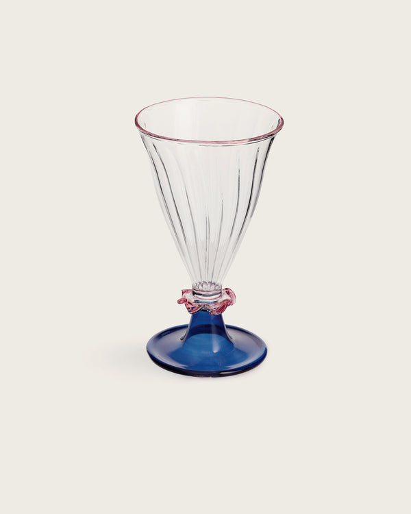 Palace Walk Handblown Wine Glass (Set of 4) Dark Blue