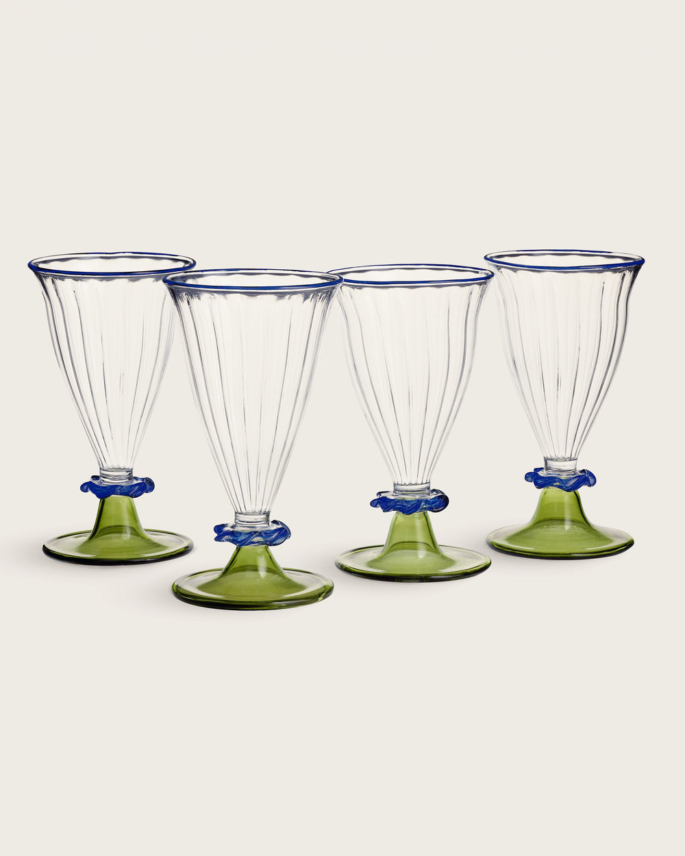 Palace Walk Handblown Wine Glass (Set of 4) Green
