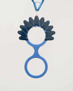 Pendant Glasses Blue Daisy