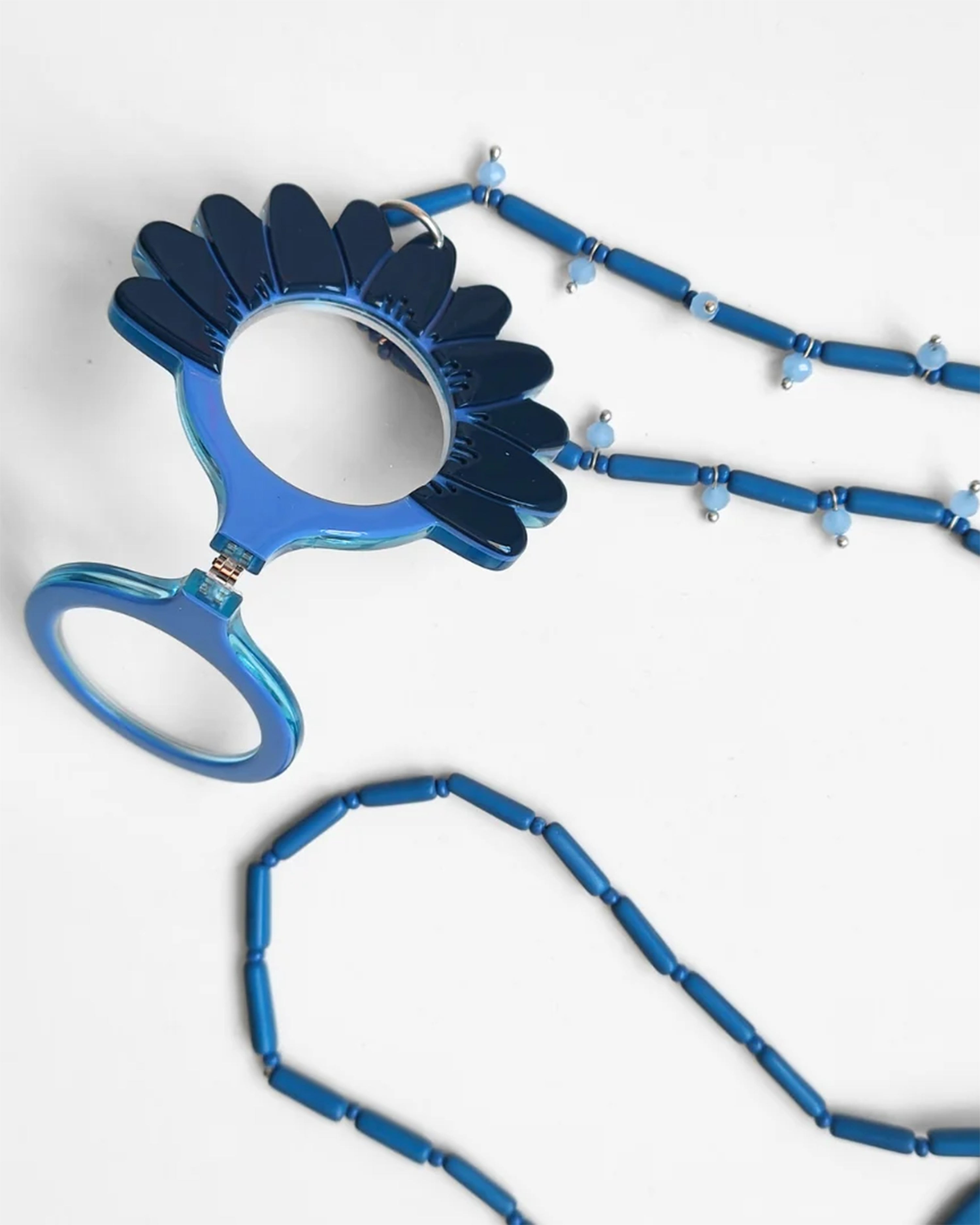 Pendant Glasses Blue Daisy