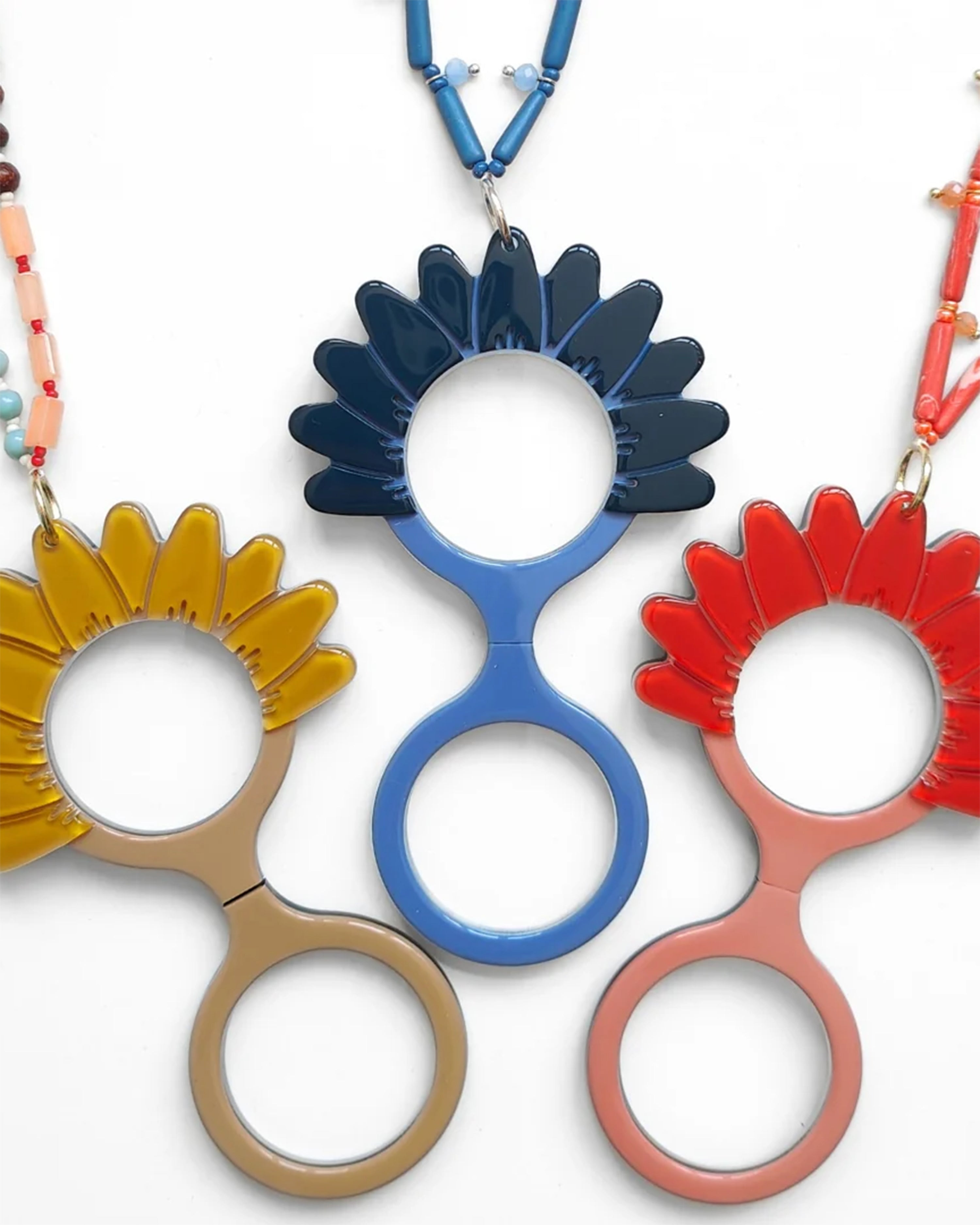 Pendant Glasses Blue Daisy