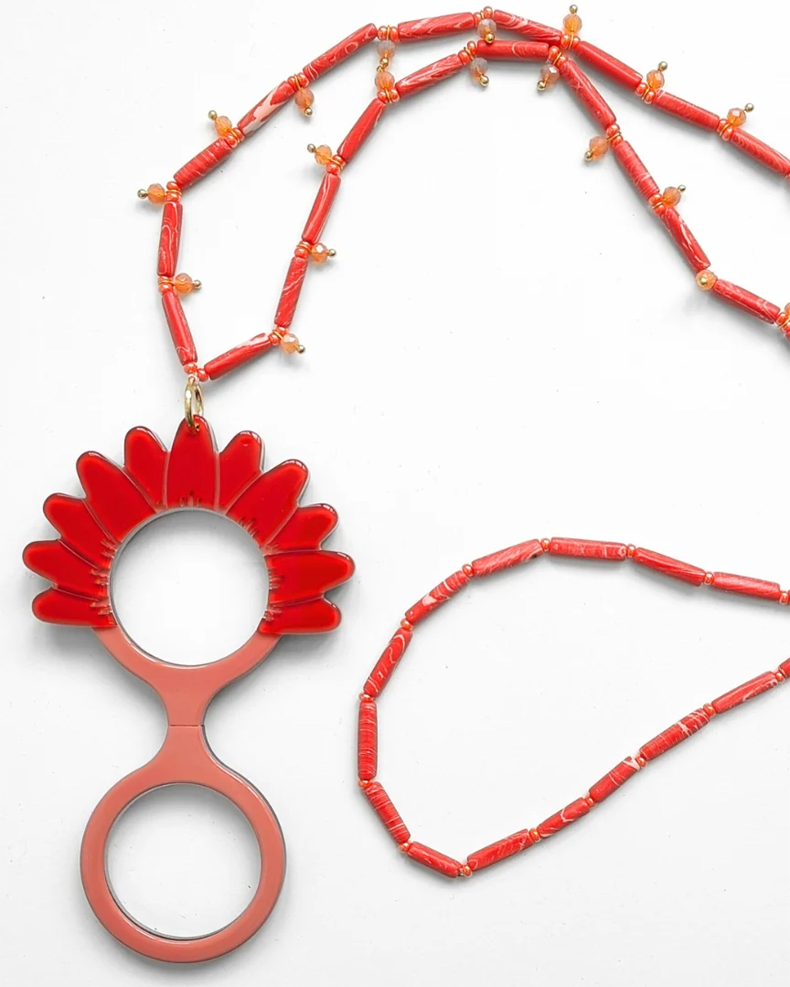 Pendant Glasses Orange Daisy
