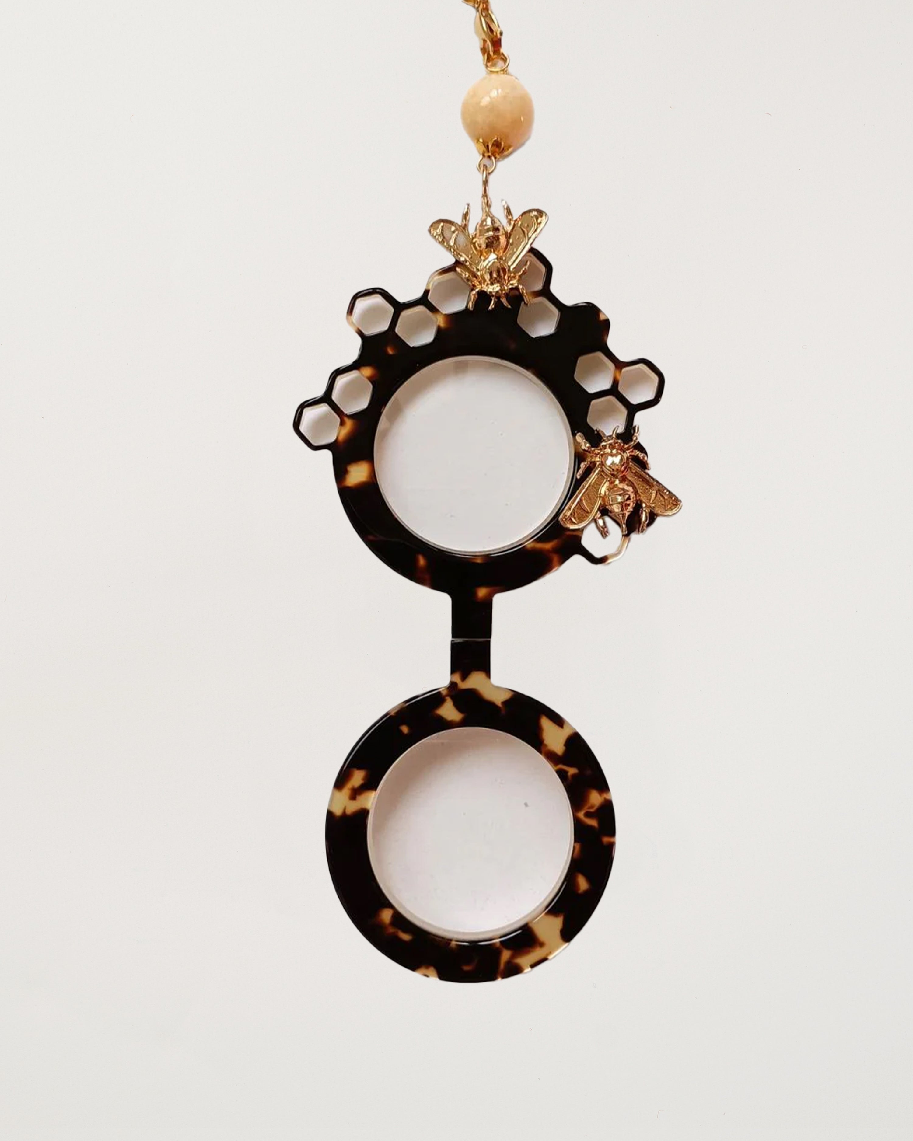 Pendant Glasses Tortoiseshell Beige Bees