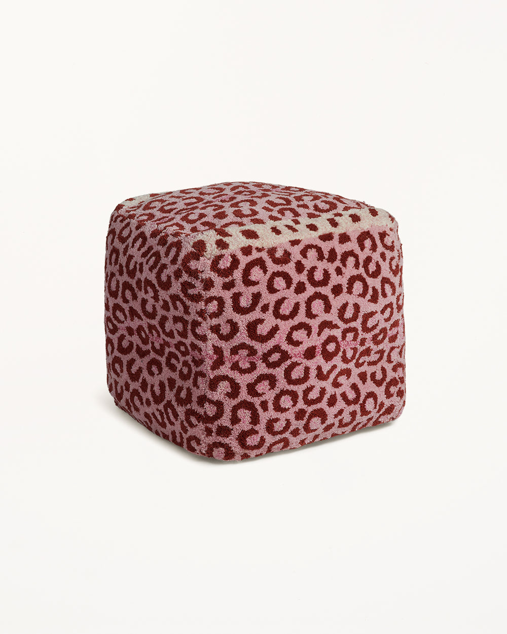 Pink Leopard Pouf Small