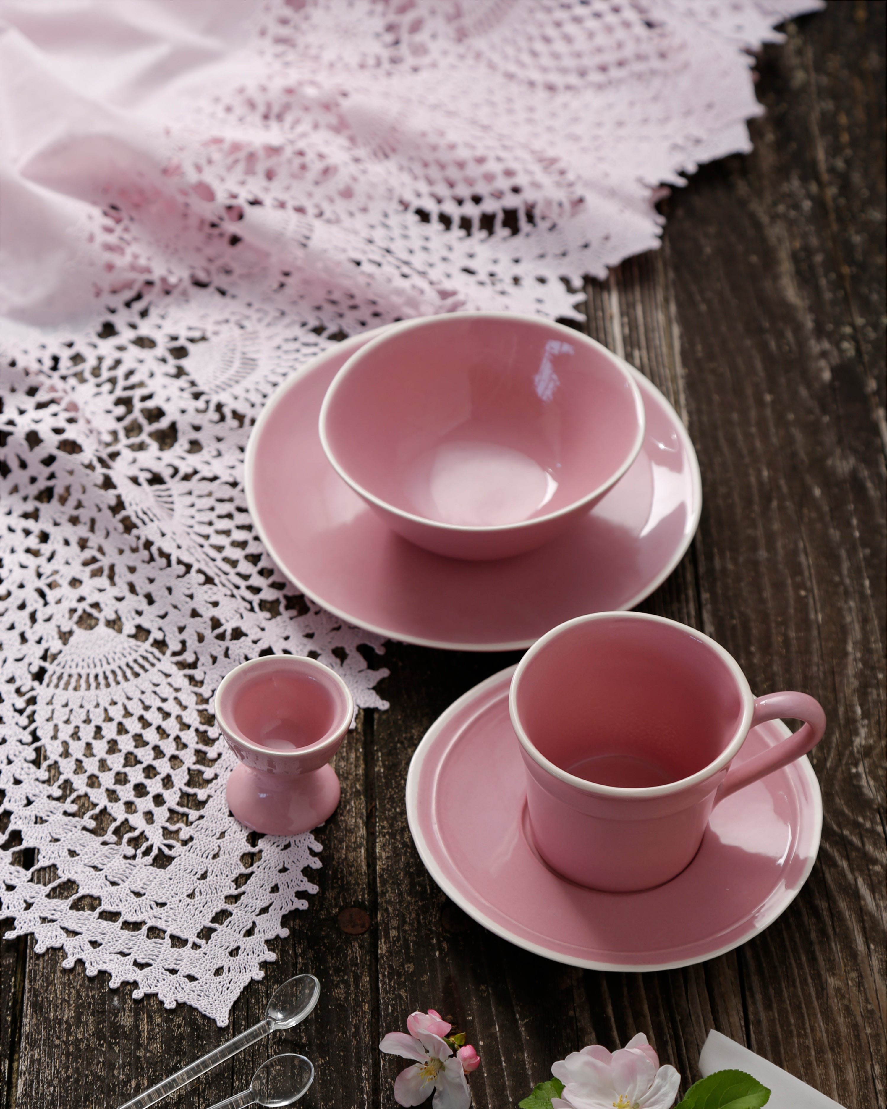 Pink Vinyl Lace Tablecloth