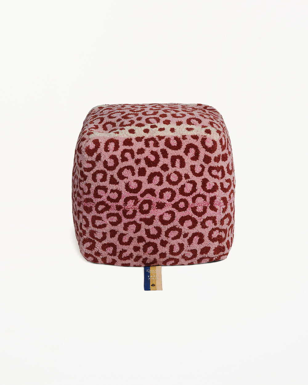 Pink Leopard Pouf Small